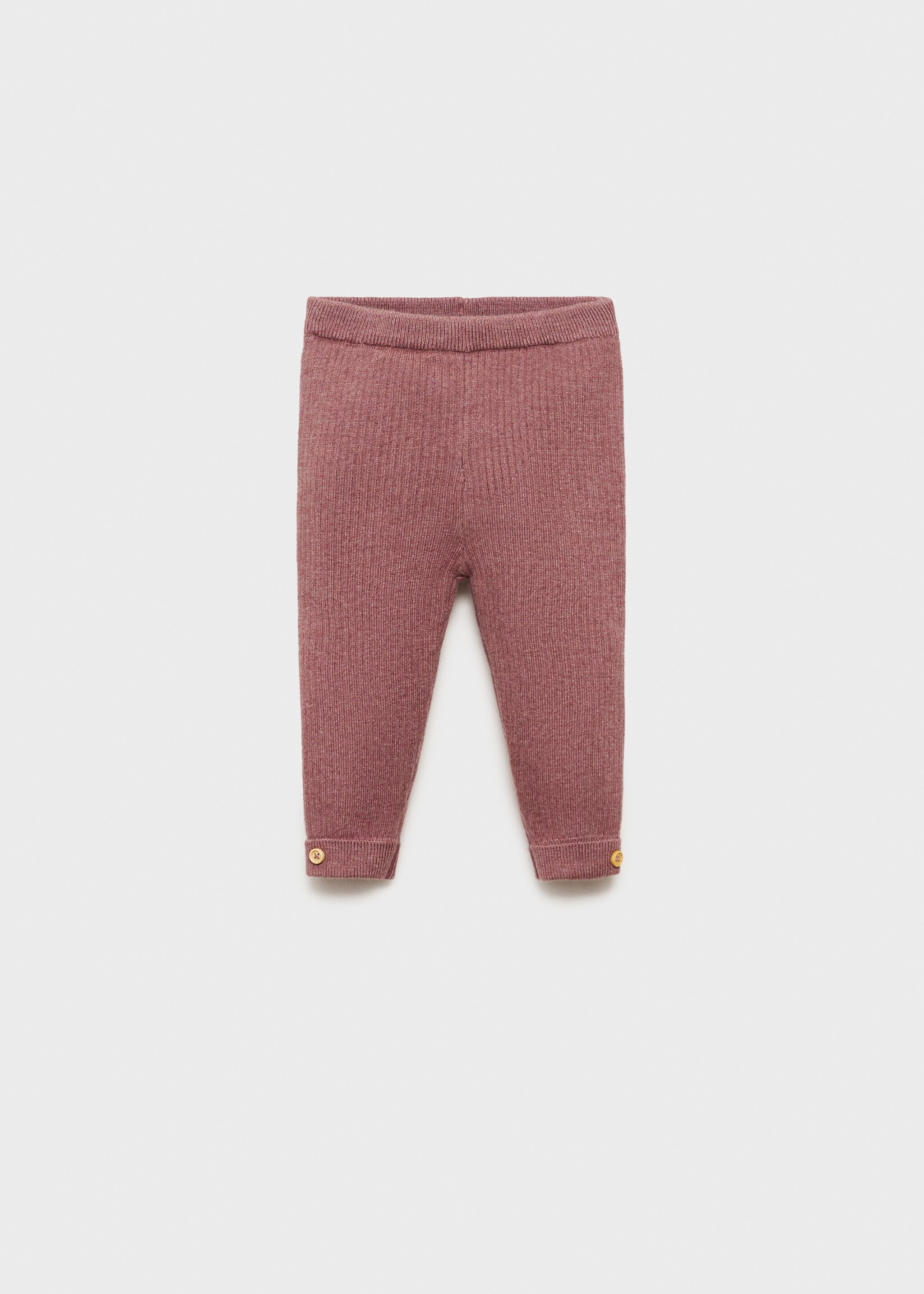 Rolled-up hem ribbed leggings - Article without model, Burgundy. Ref: 77075995-00.