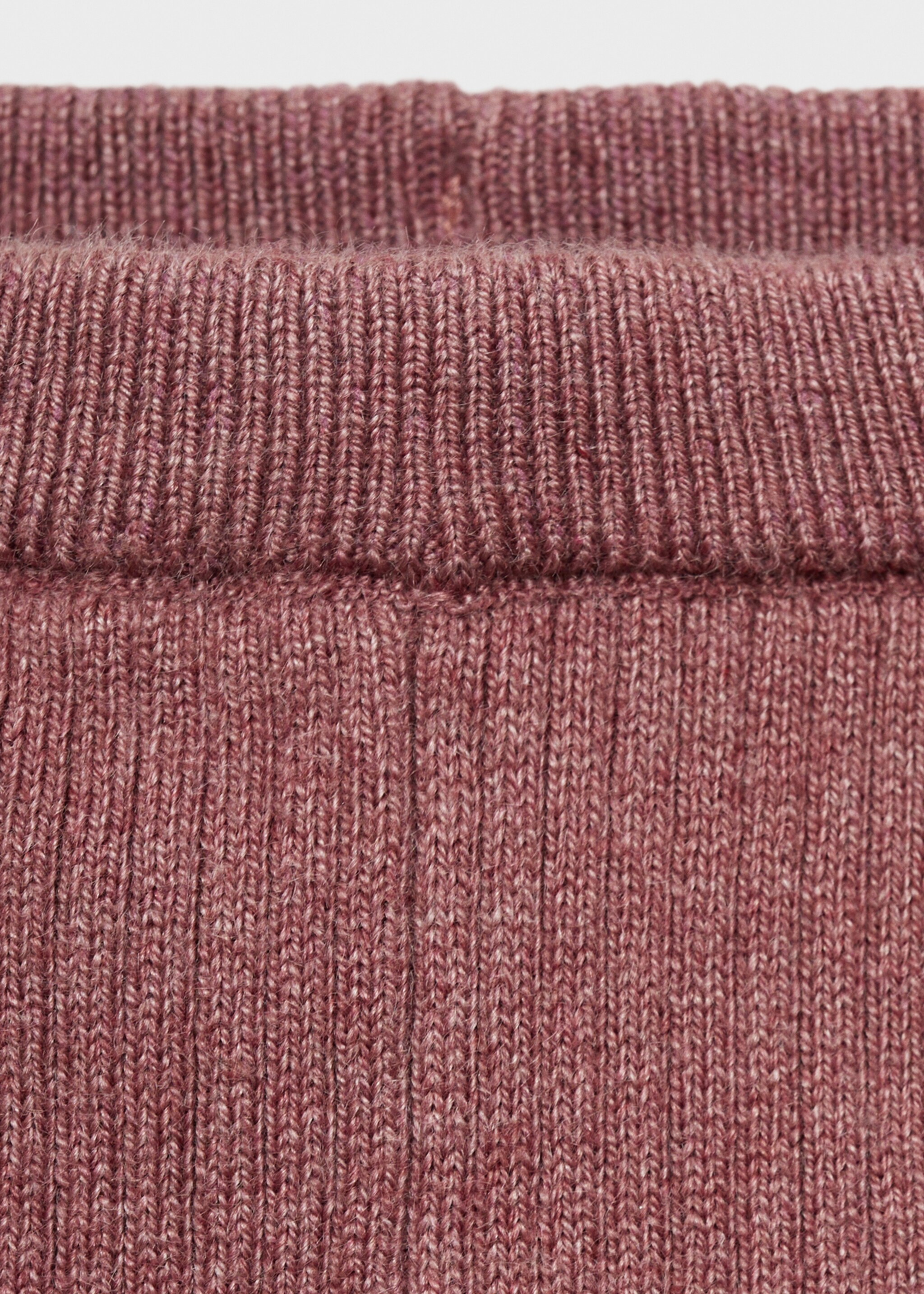 Rolled-up hem ribbed leggings - Details of the article 0, Burgundy. Ref: 77075995-00.