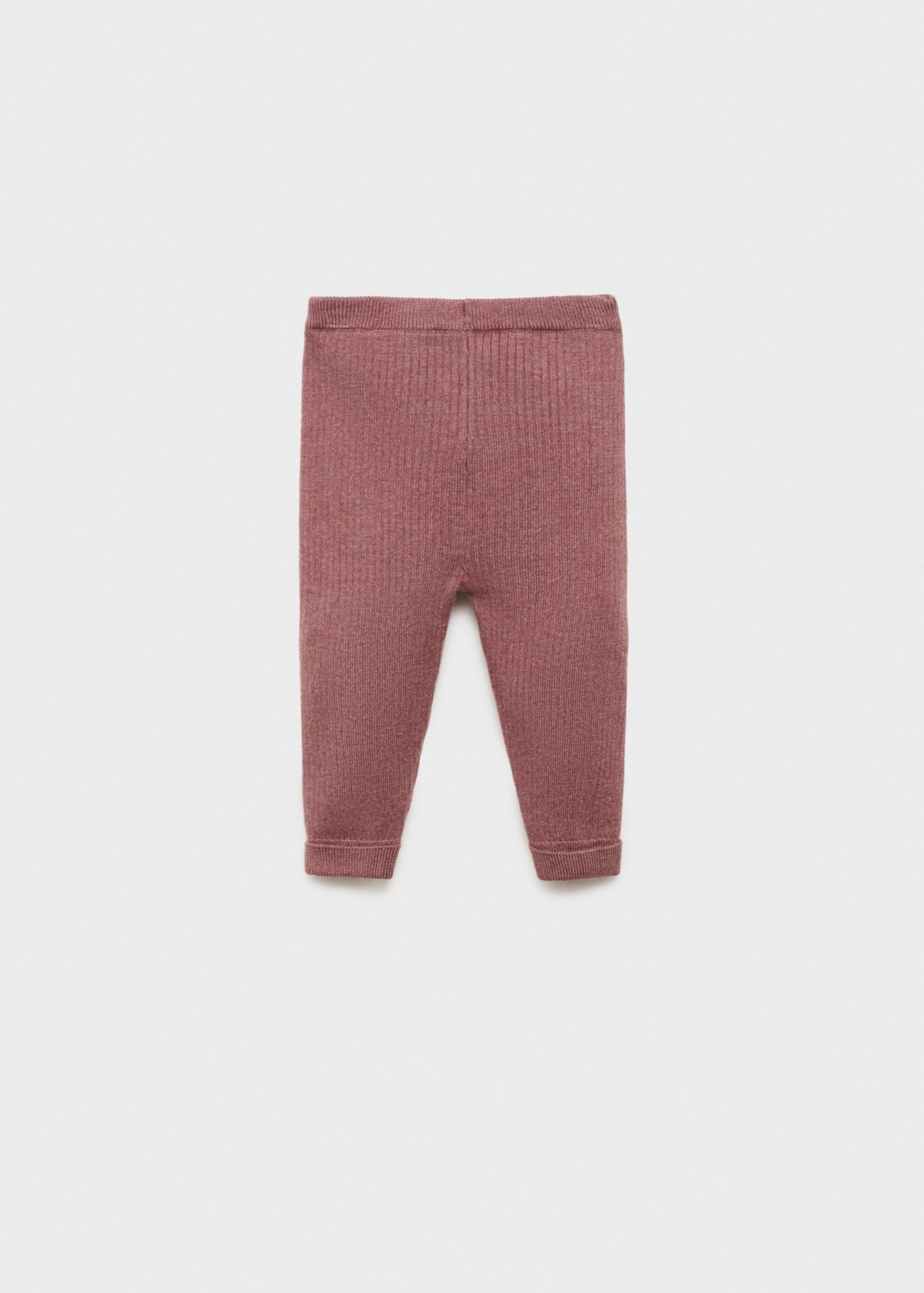 Rolled-up hem ribbed leggings - Reverse of the article, Burgundy. Ref: 77075995-00.
