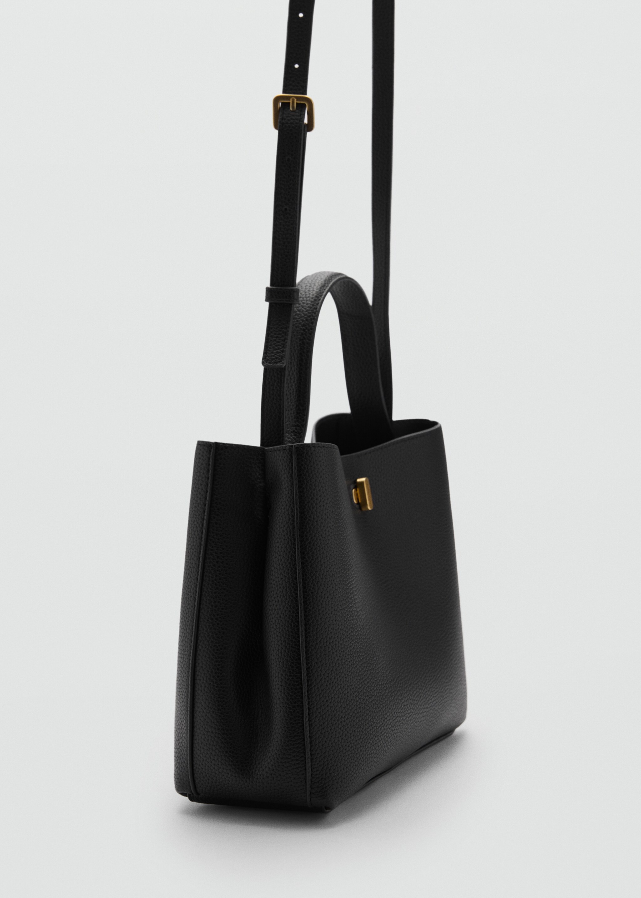 Crossbody bag with double handle - Medium plane, Black. Ref: 77075999-00.
