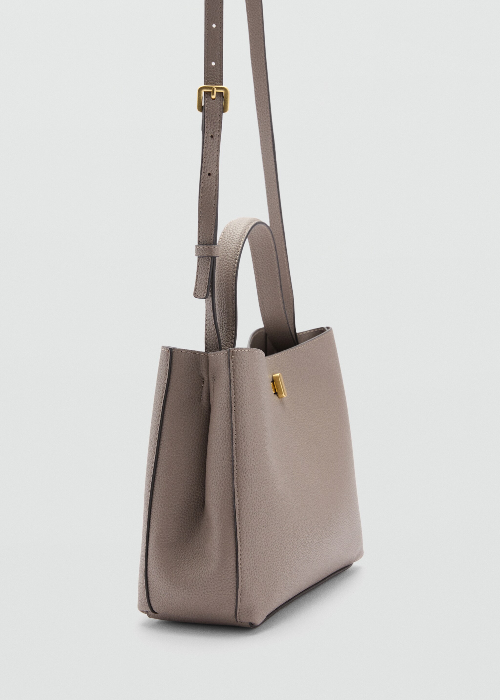 Crossbody bag with double handle - Medium plane, Light/Pastel Brown. Ref: 77075999-00.