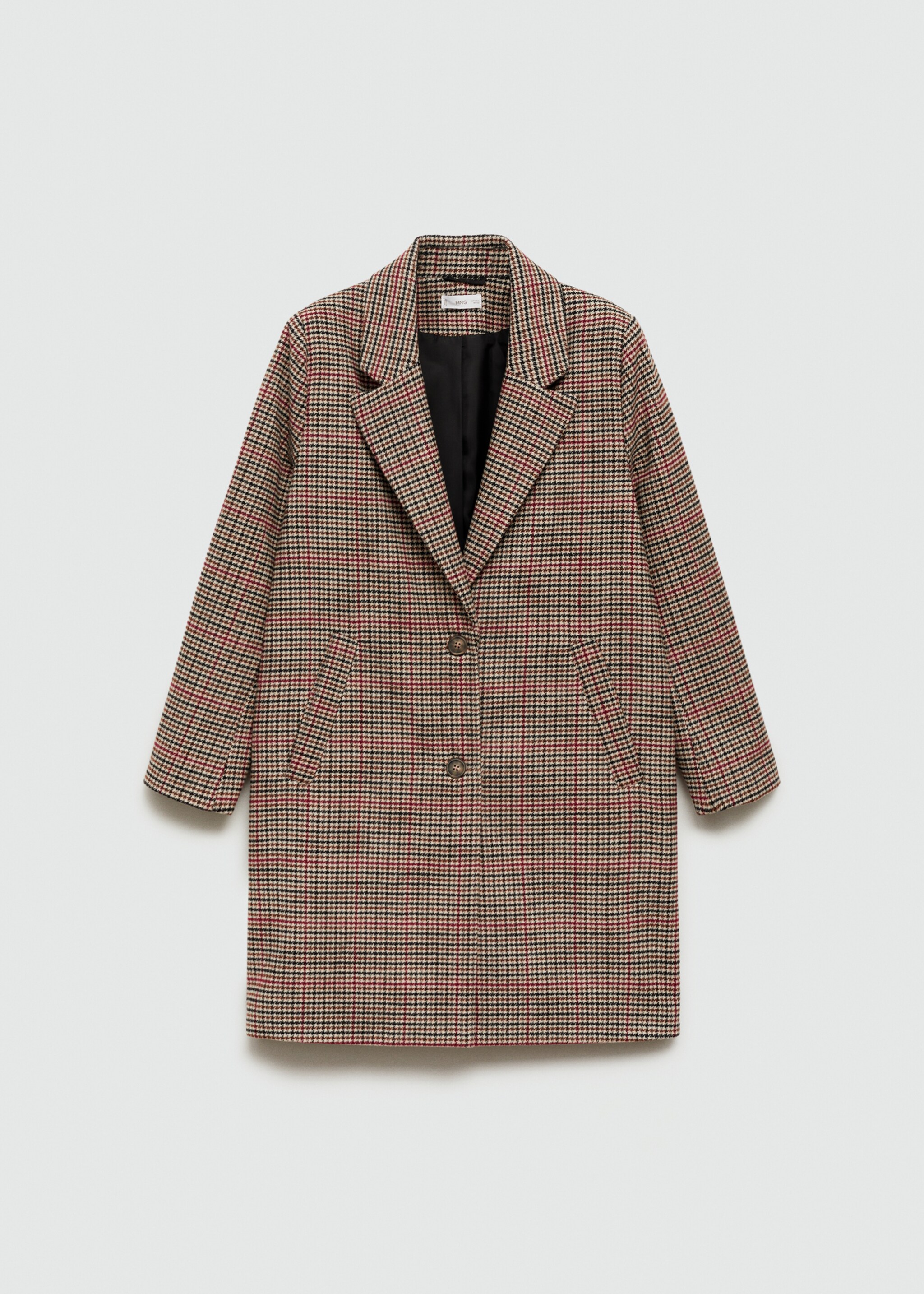 Houndstooth coat - Article without model, Beige. Ref: 77076000-00.