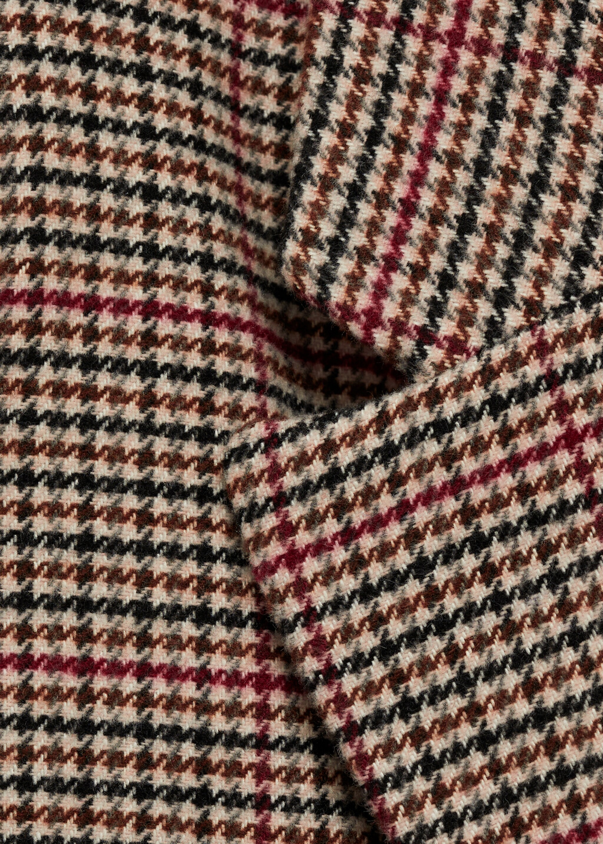 Houndstooth coat - Details of the article 0, Beige. Ref: 77076000-00.