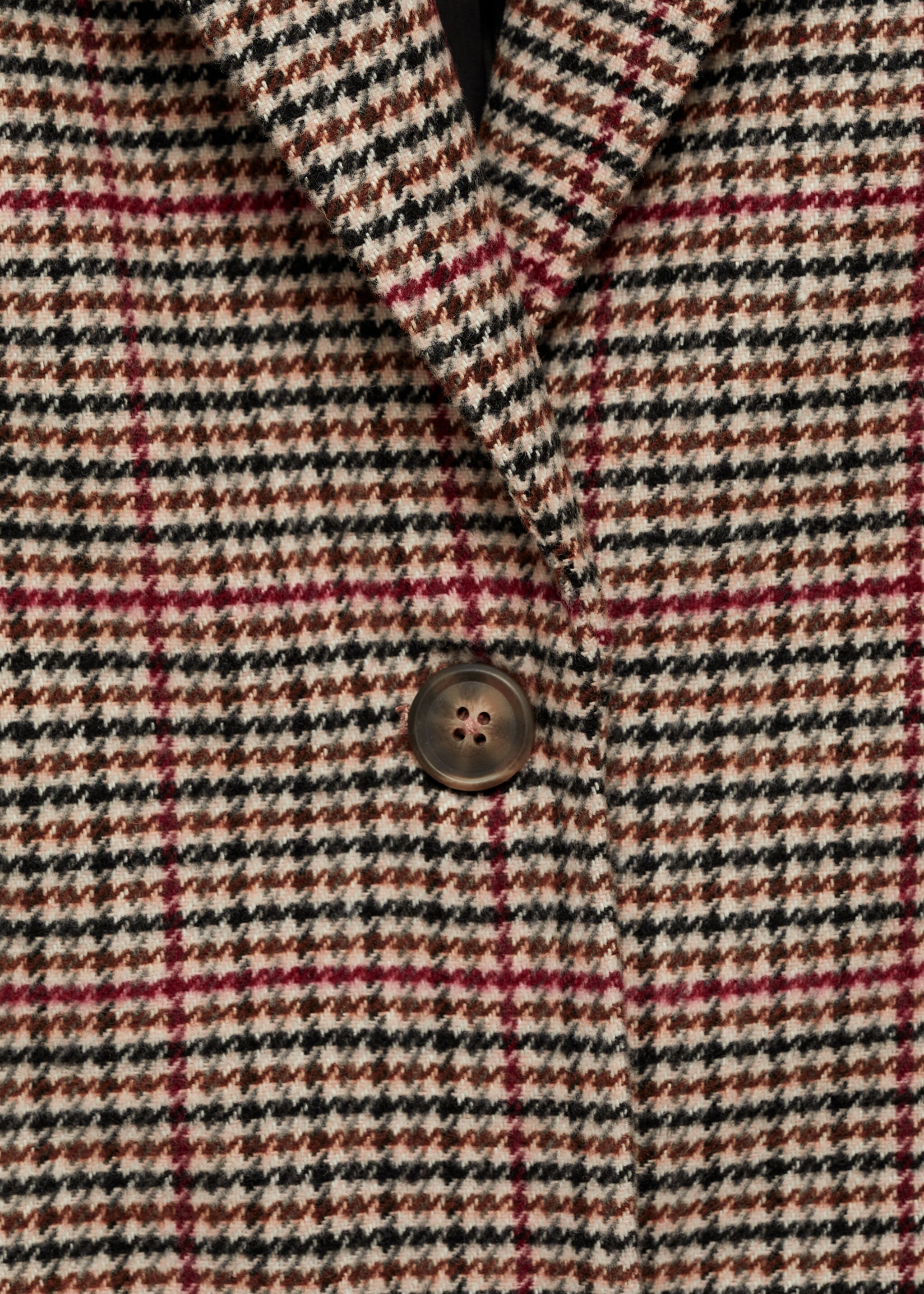 Houndstooth coat - Details of the article 8, Beige. Ref: 77076000-00.