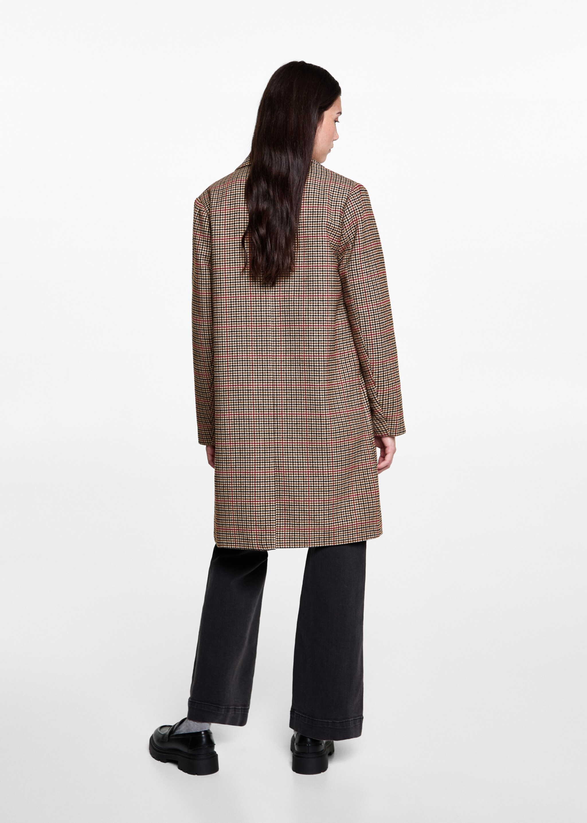 Houndstooth coat - Reverse of the article, Beige. Ref: 77076000-00.