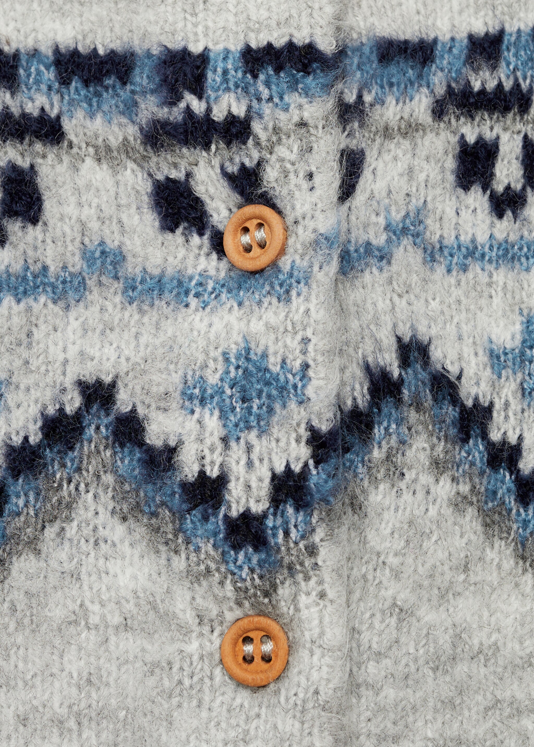 Cardigan maille jacquard - Détail de l'article 8, Gris chiné moyen. Ref: 77076002-00.