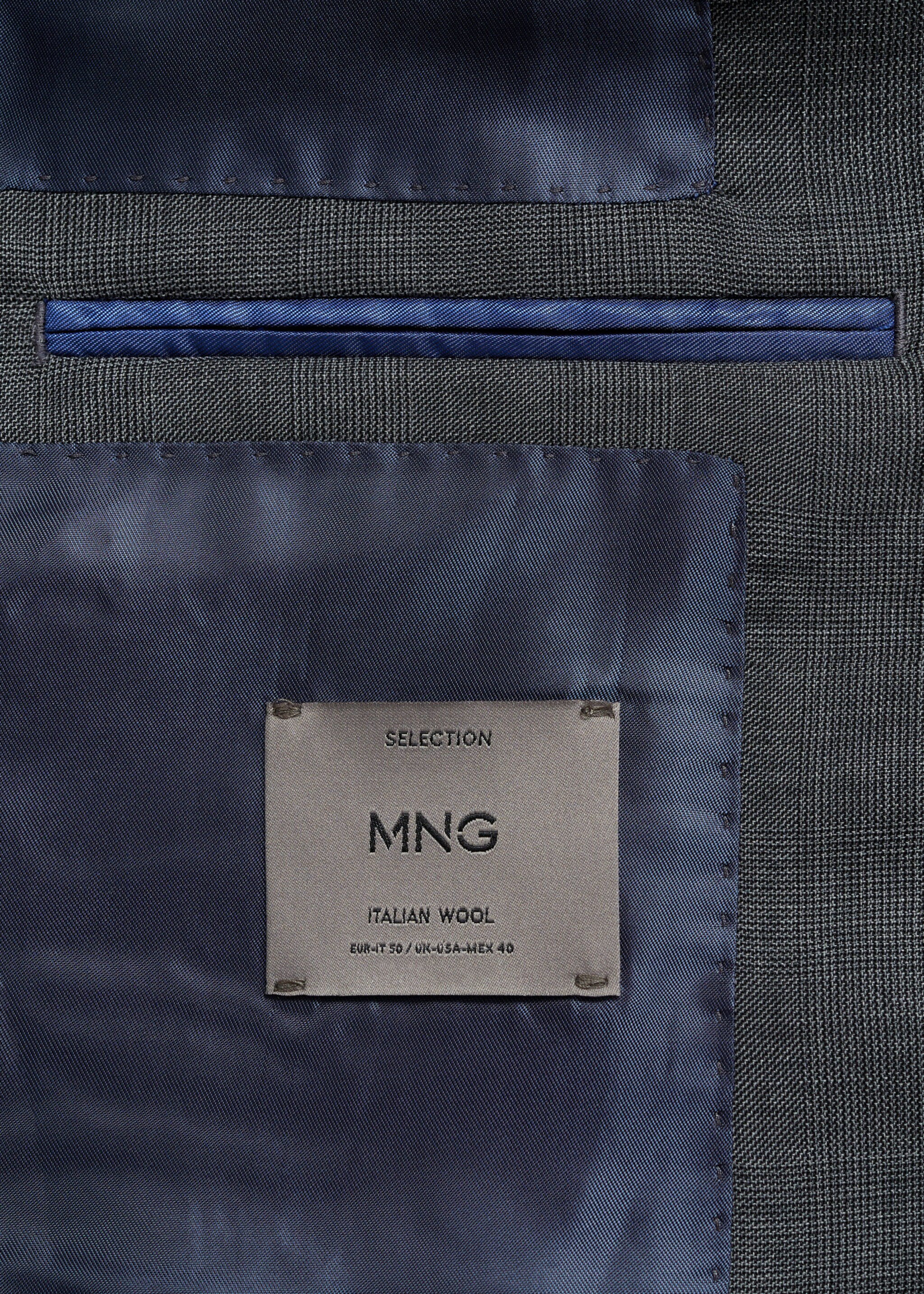 Venecia 100% virgin wool Prince of Wales check suit jacket - Details of the article 0, Grey. Ref: 77076006-00.