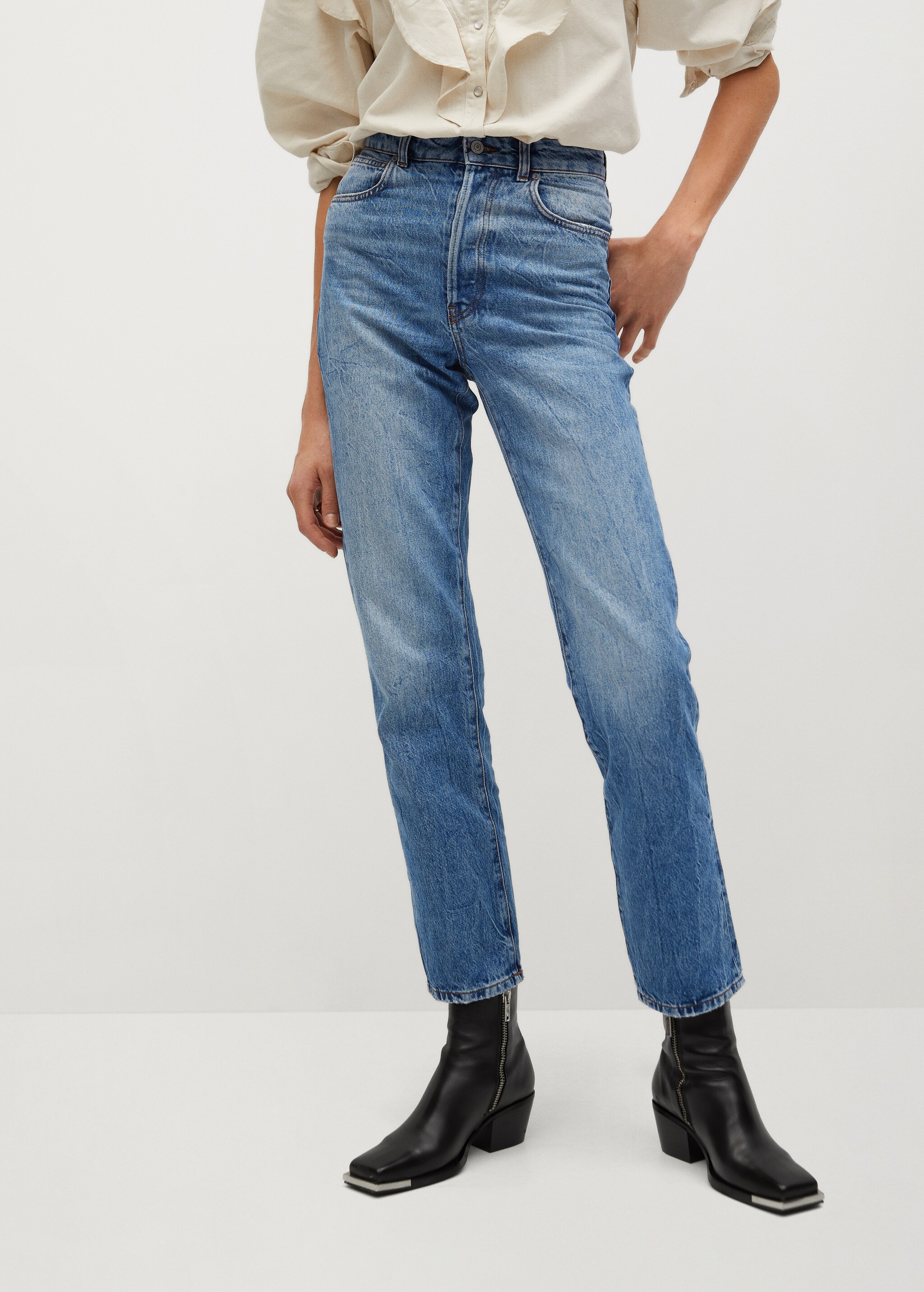 Relaxed Jeans in Used-Optik - Mittlere Ansicht