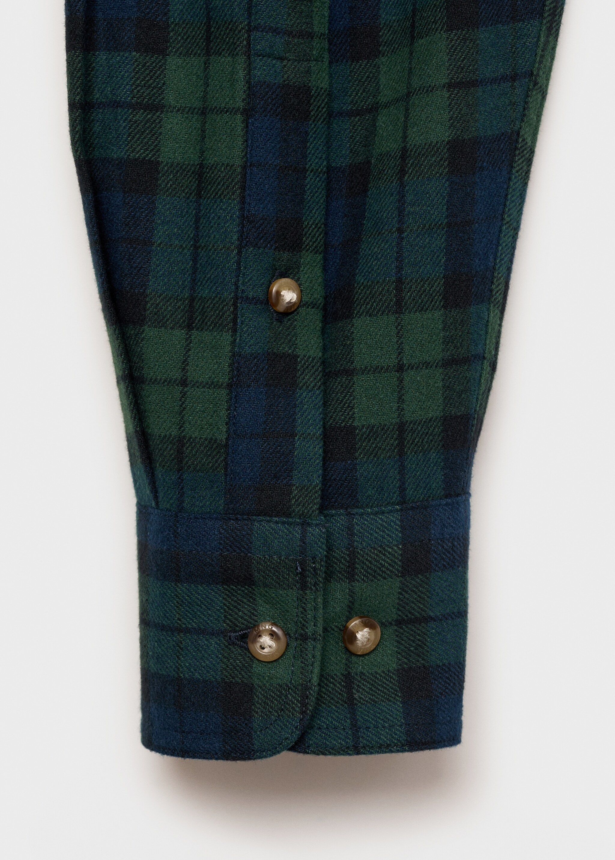 Check cotton shirt - Details of the article 0, Green. Ref: 77076350-00.