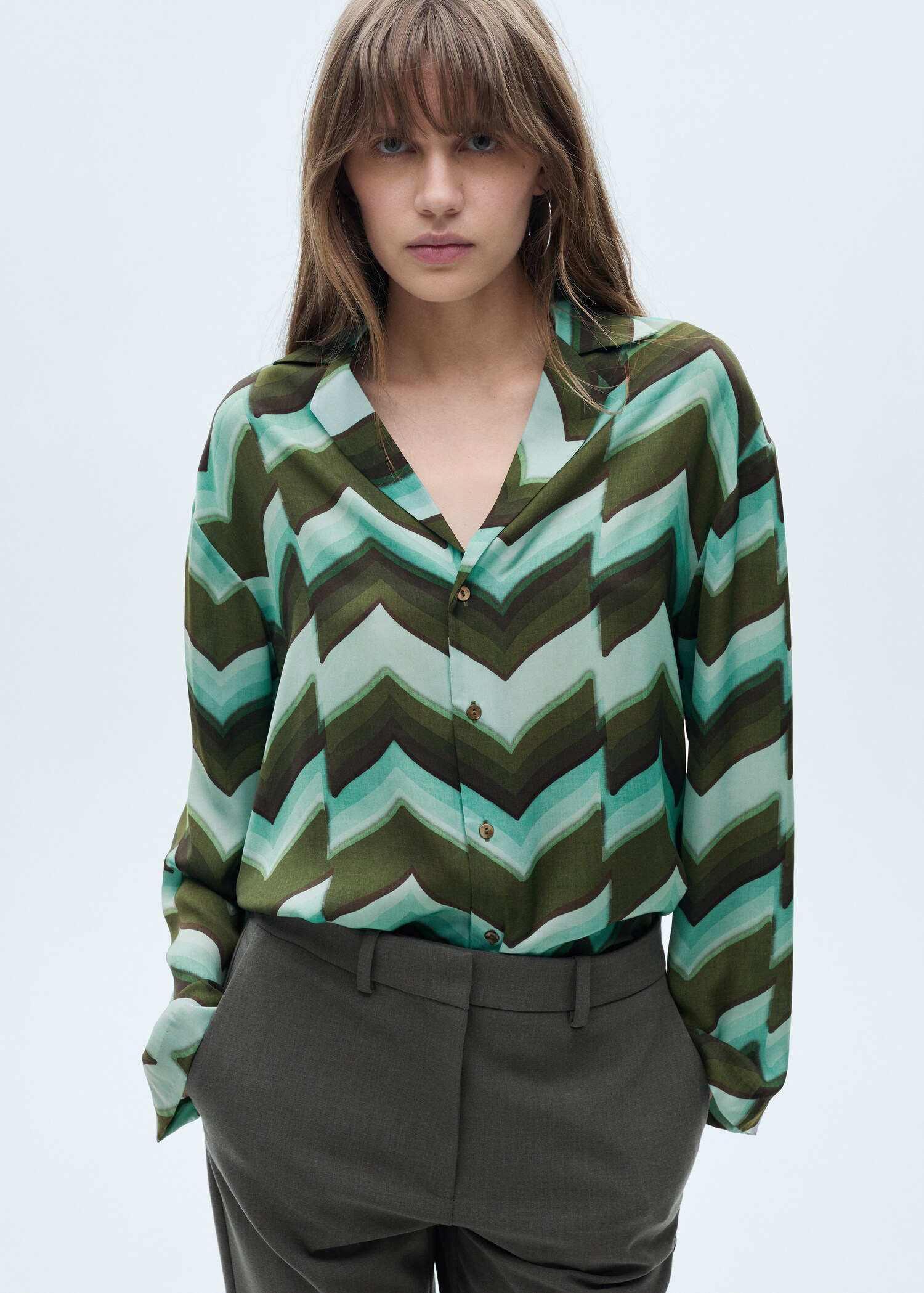 Printed flowy shirt - Medium plane