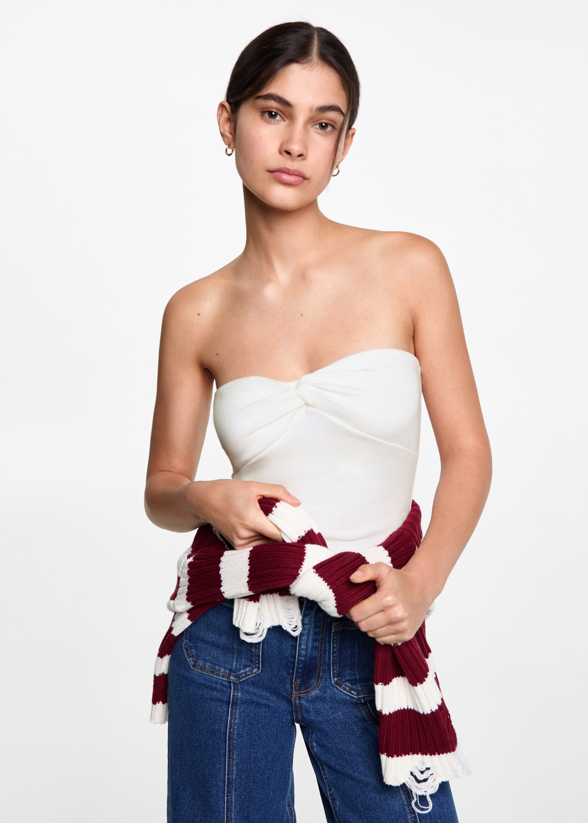 Knot crop top - Medium plane, Off White. Ref: 77076358-00.