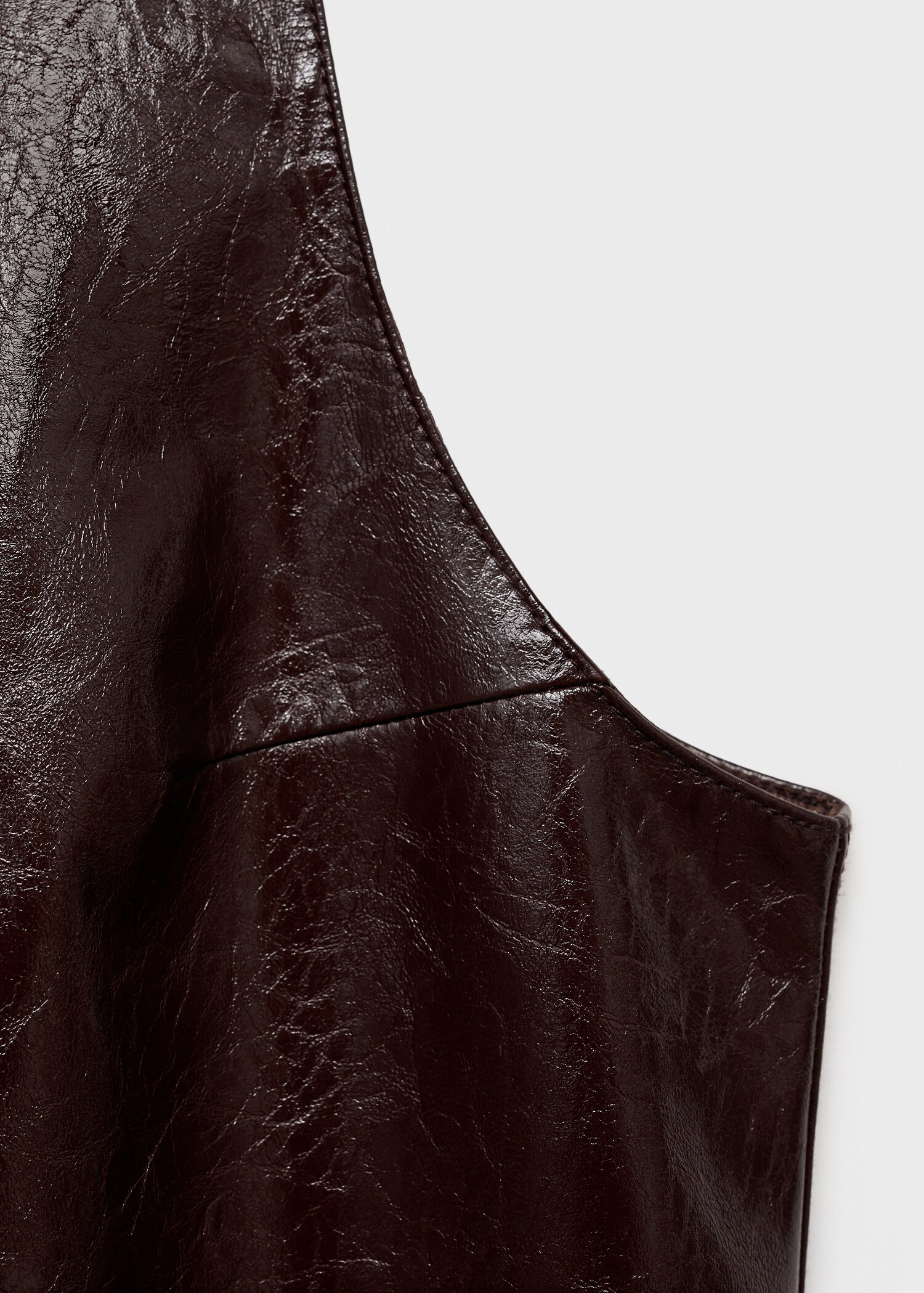 Leather-effect sleeveless dress - Details of the article 0