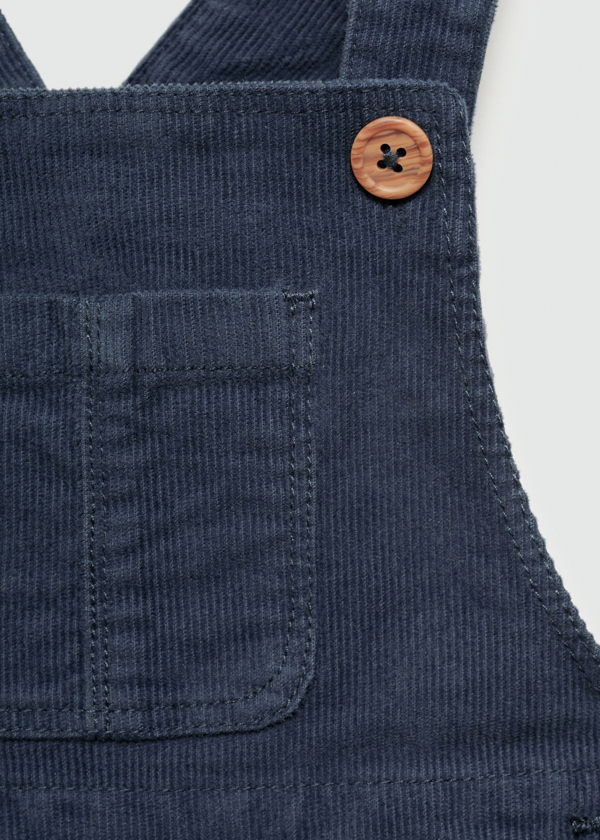 Cord-Latzhose mit Tasche - Detail des Artikels 8, Blau. Ref: 77076723-00.