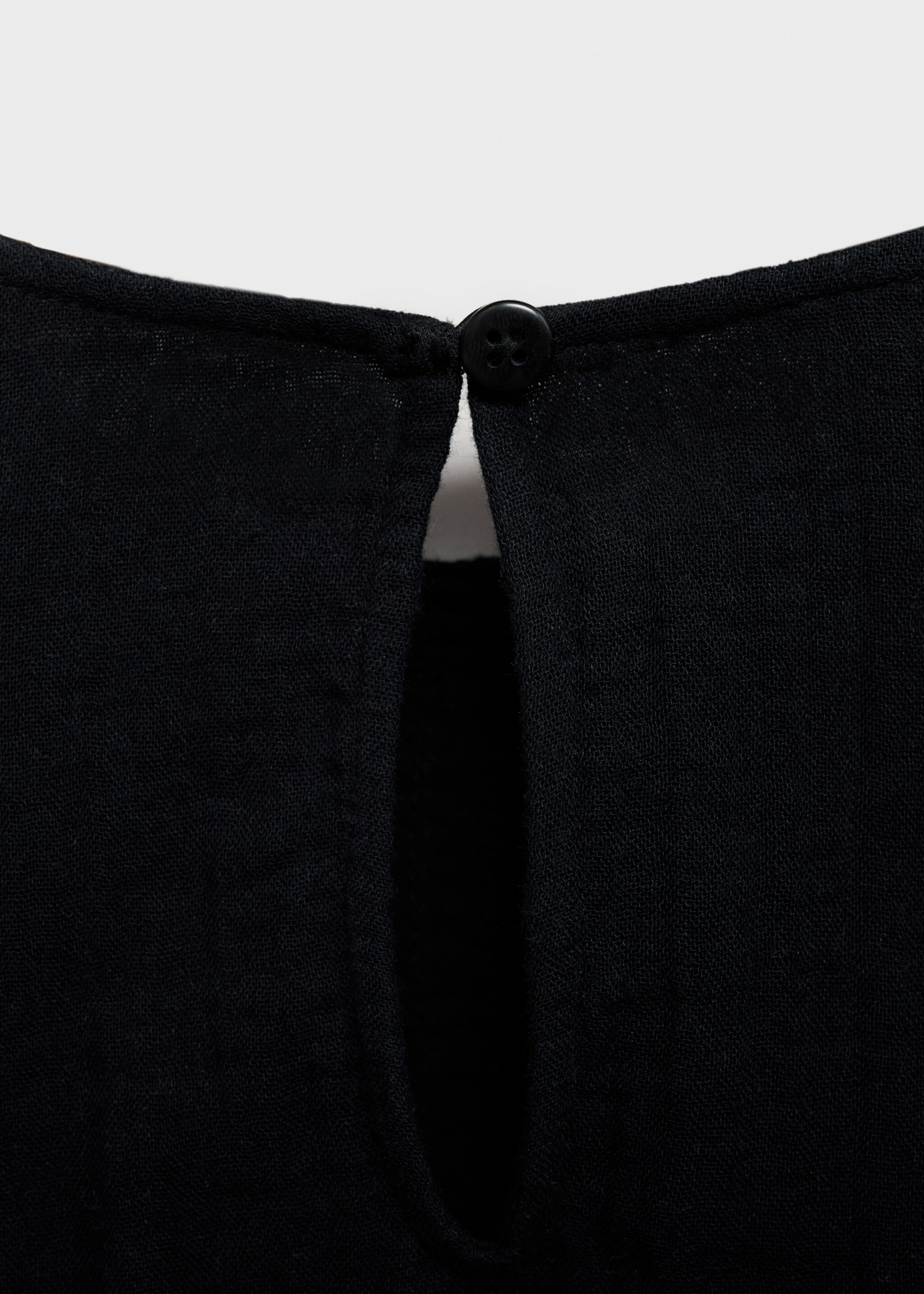 Frills embroidered shirt - Details of the article 0, Black. Ref: 77076726-00.
