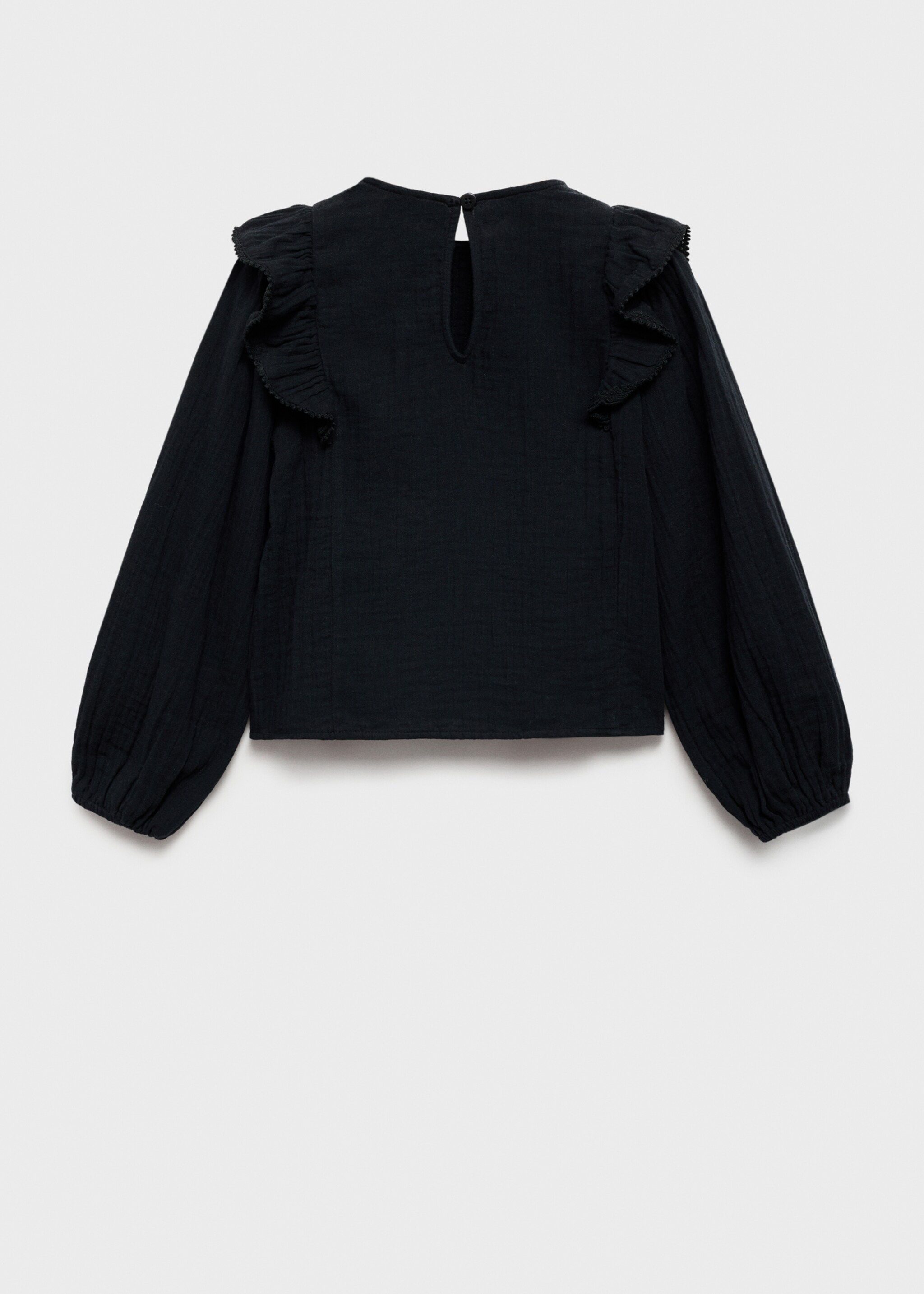 Frills embroidered shirt - Reverse of the article, Black. Ref: 77076726-00.
