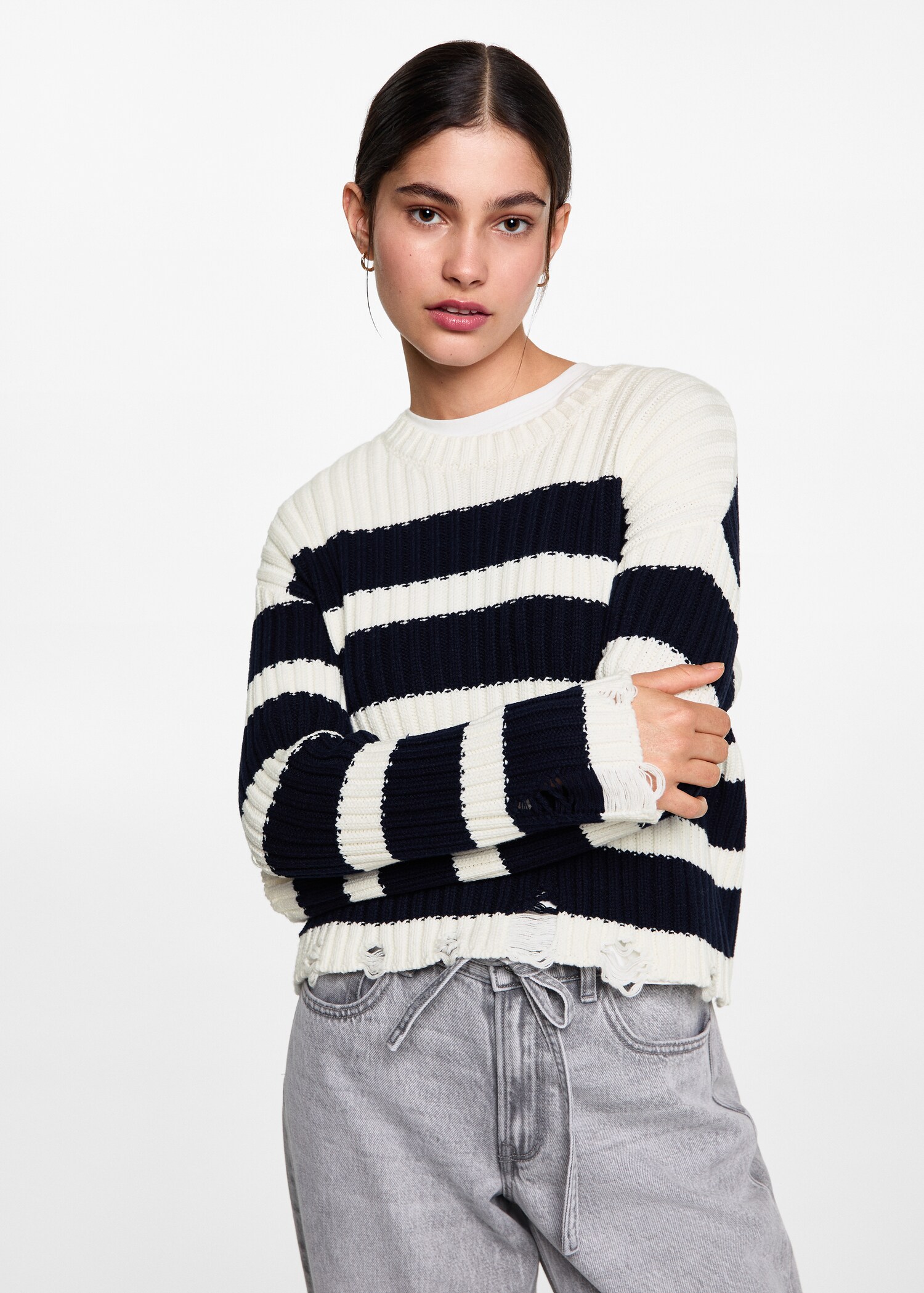 Knit striped sweater - Medium plane