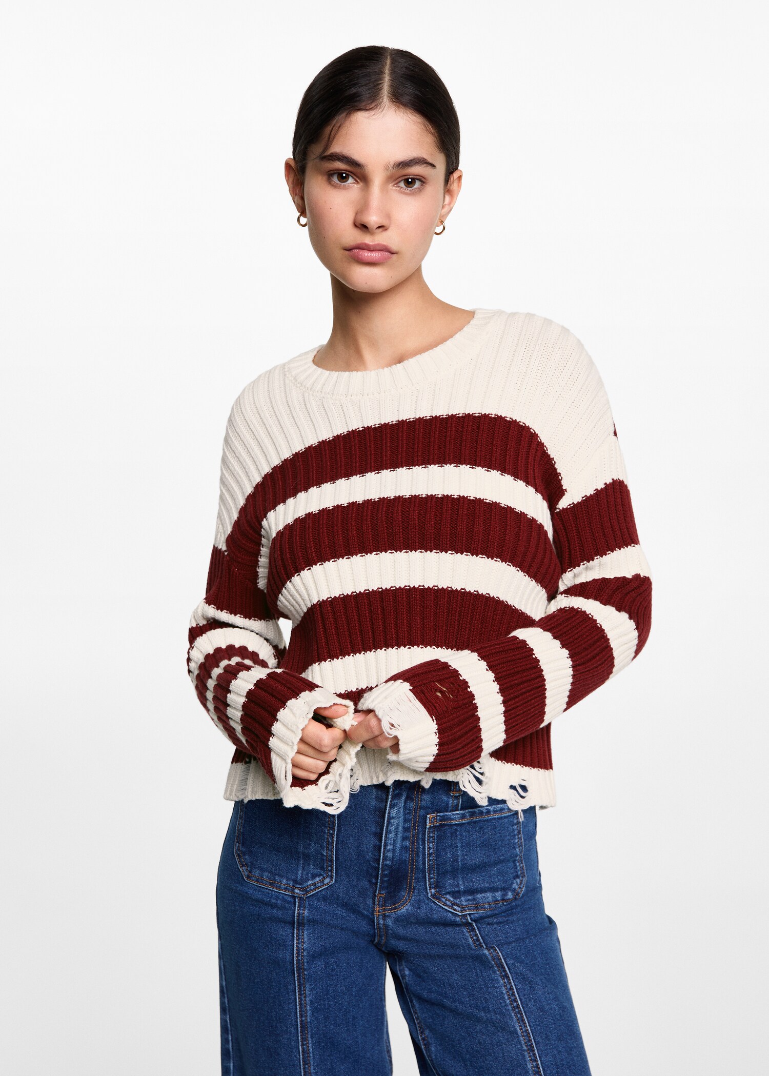Knit striped sweater - Medium plane