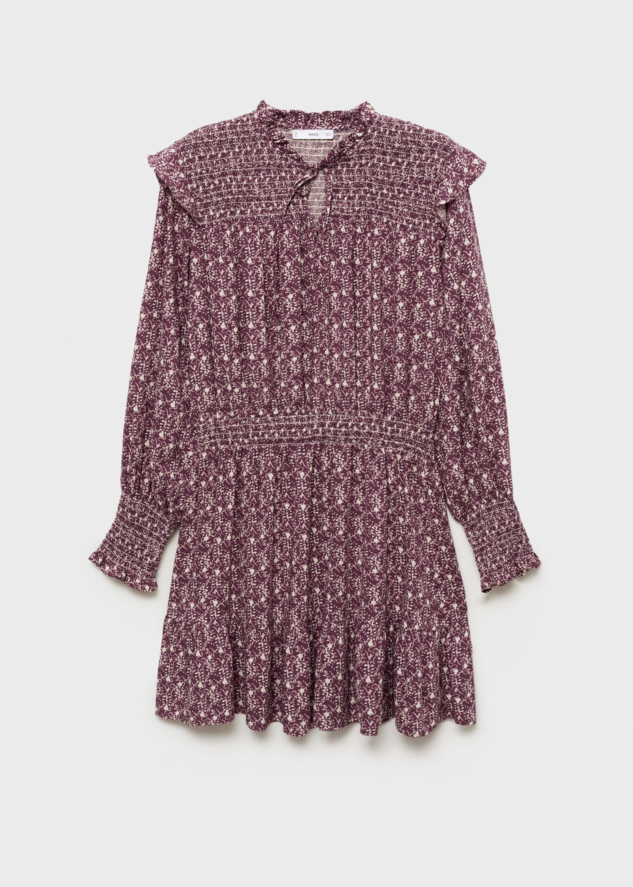 Ruched floral dress - Article without model, Pink. Ref: 77076740-00.