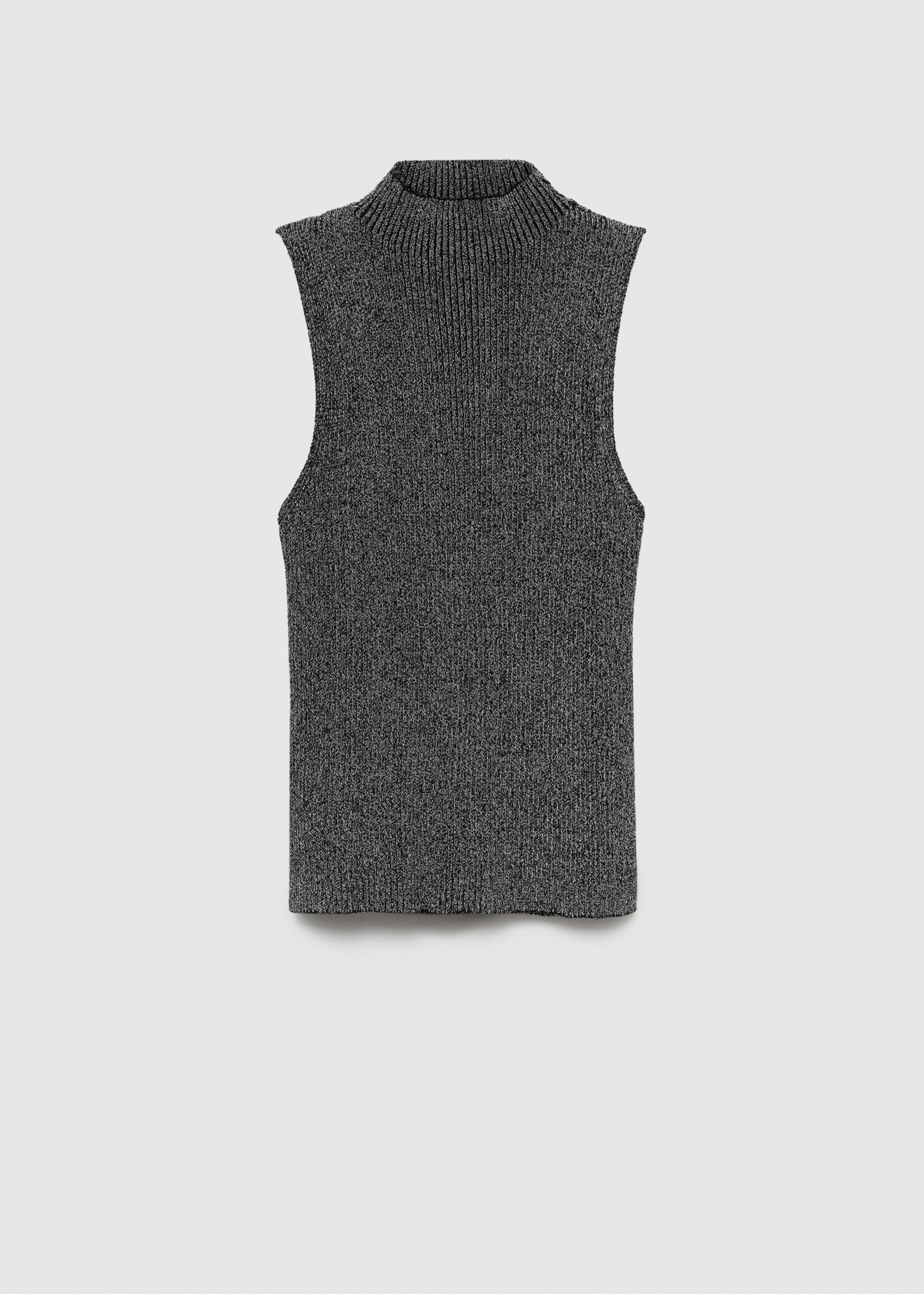 Turtleneck lurex top - Article without model, Black. Ref: 77076741-00.