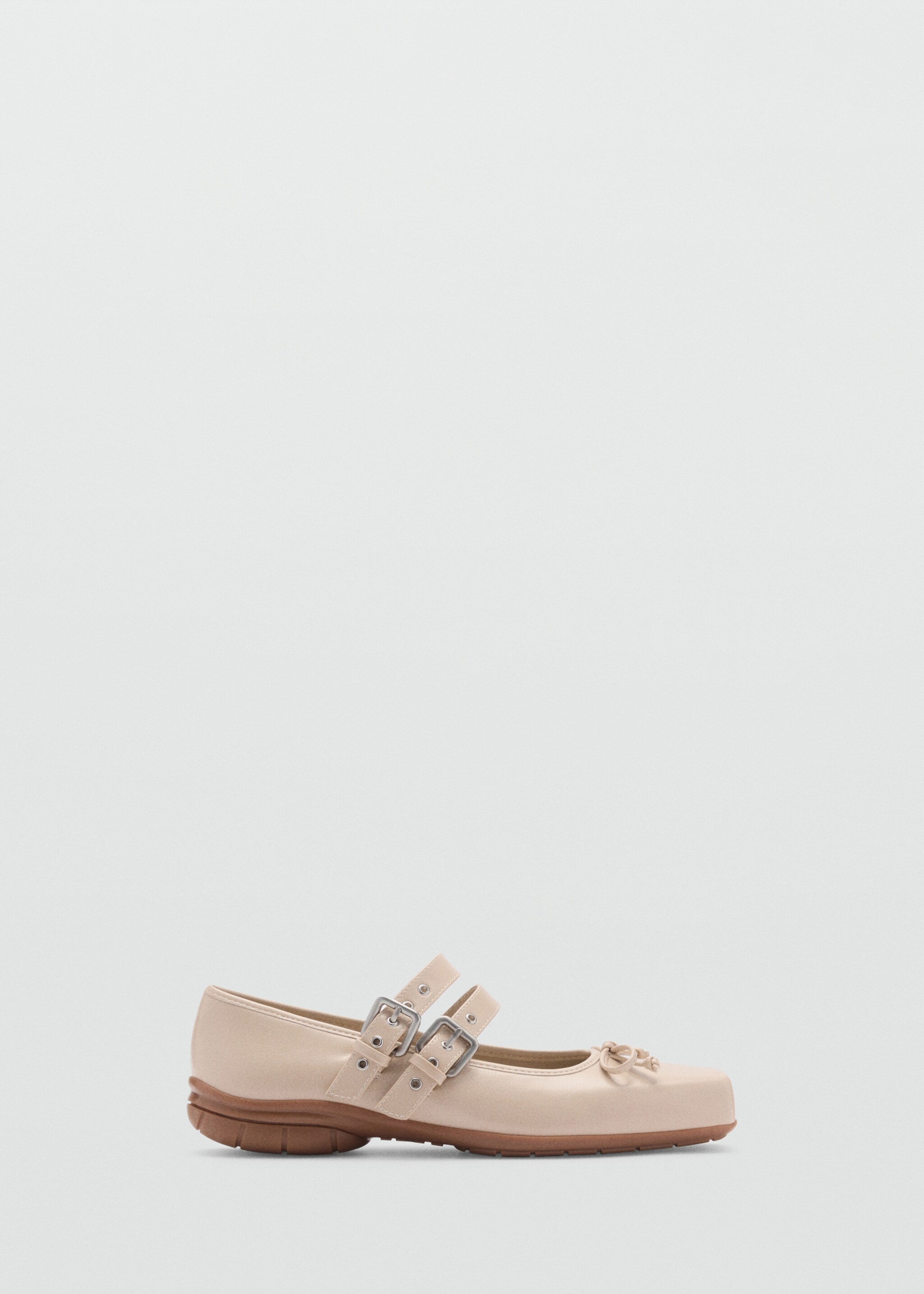 Ballerina shoes with double buckle - Article without model, Beige. Ref: 77076742-00.