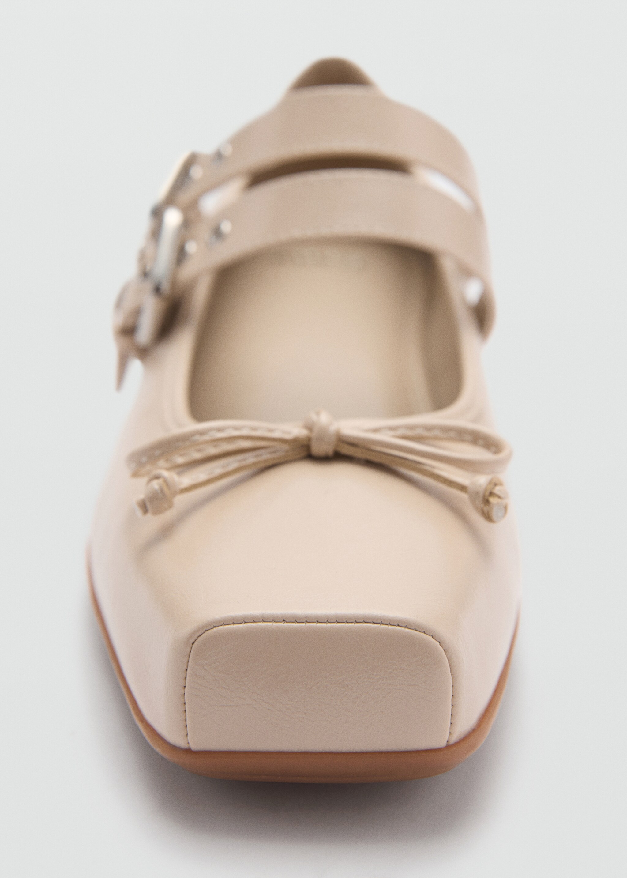 Ballerina shoes with double buckle - Details of the article 2, Beige. Ref: 77076742-00.