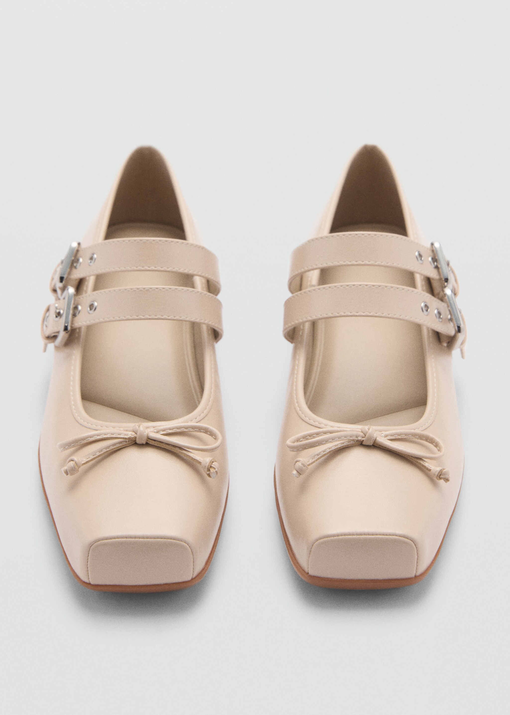 Ballerina shoes with double buckle - Details of the article 3, Beige. Ref: 77076742-00.