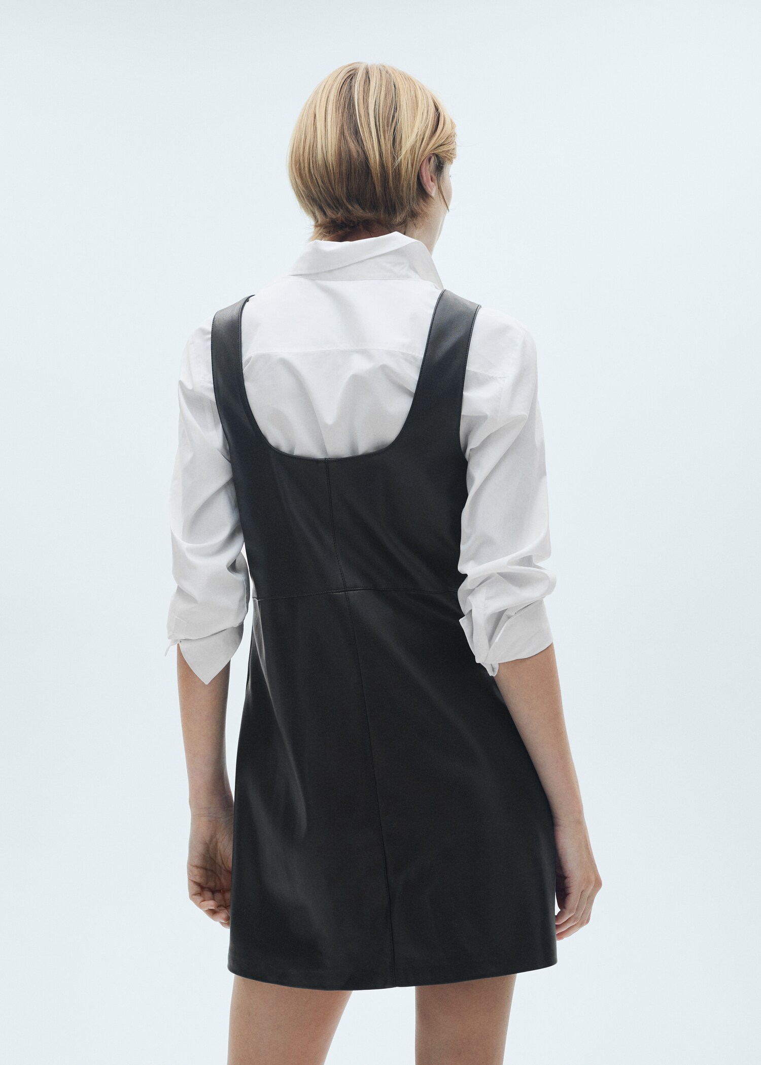 Leather-effect pinafore dress - Reverse of the article