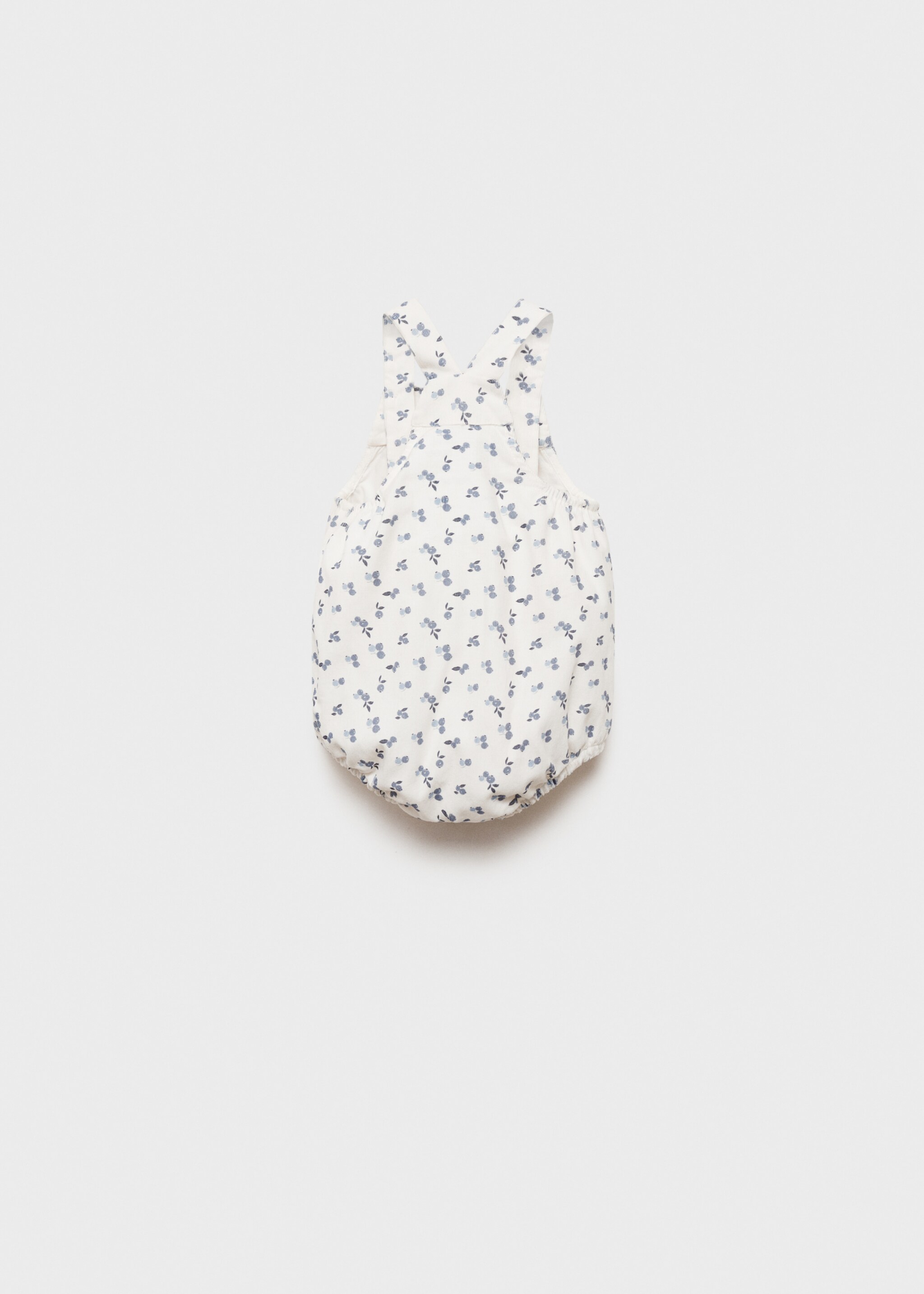 Printed corduroy romper - Reverse of the article, Off White. Ref: 77076748-00.