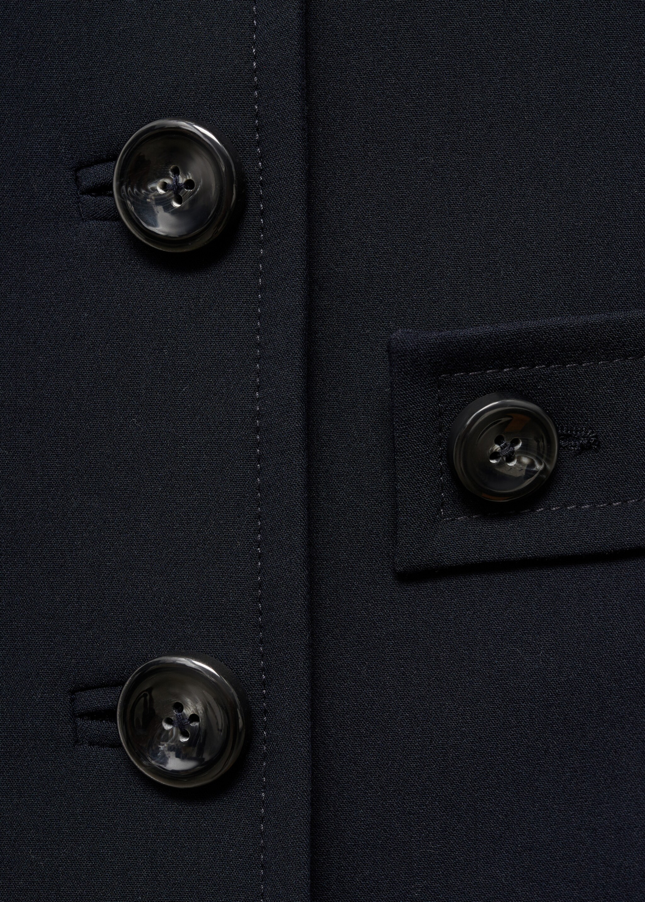 Veste crop double boutonnage - Détail de l'article 8, Bleu marine foncé. Ref: 77076759-00.