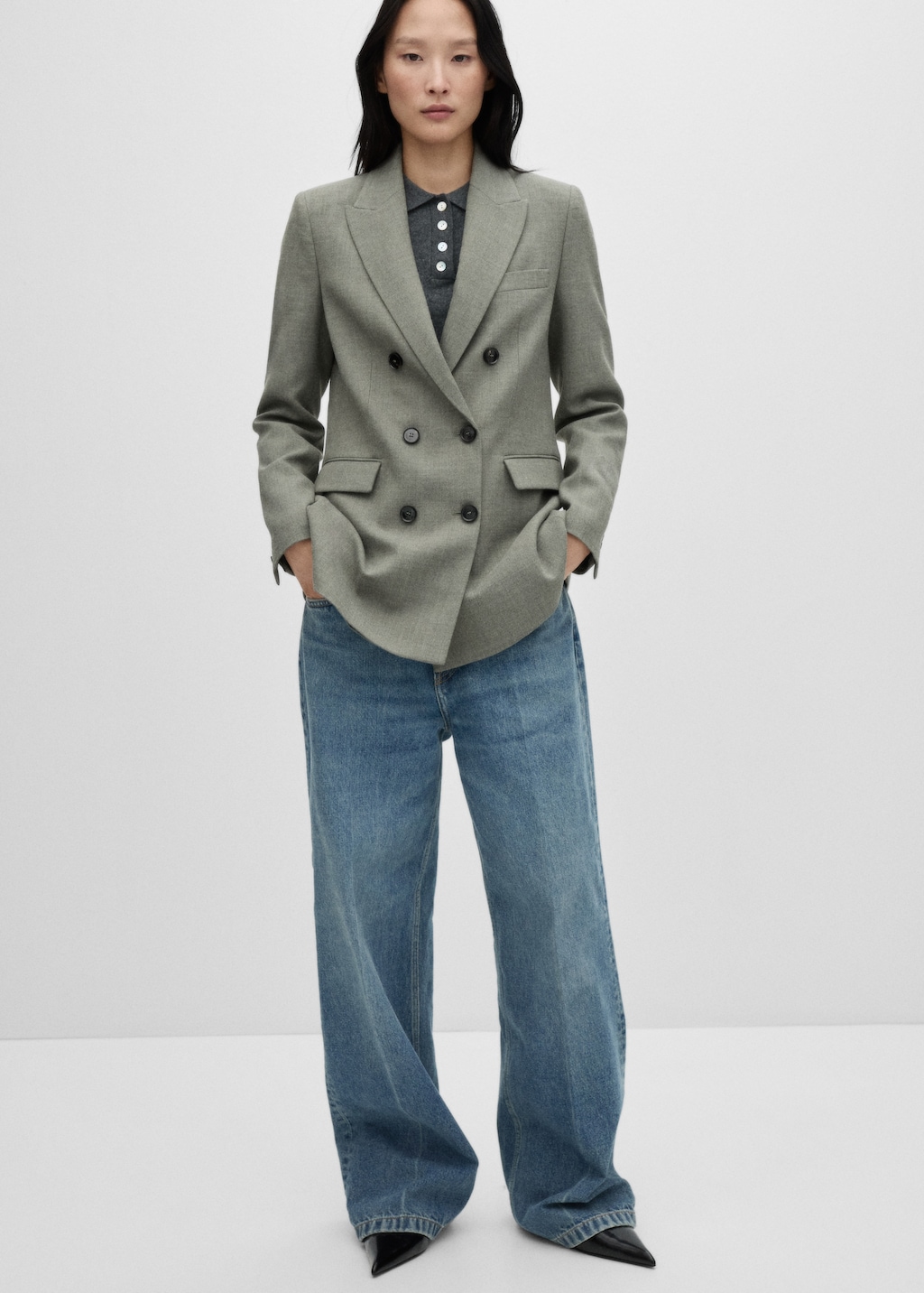 Double-breasted suit blazer - Women | MANGO OUTLET USA