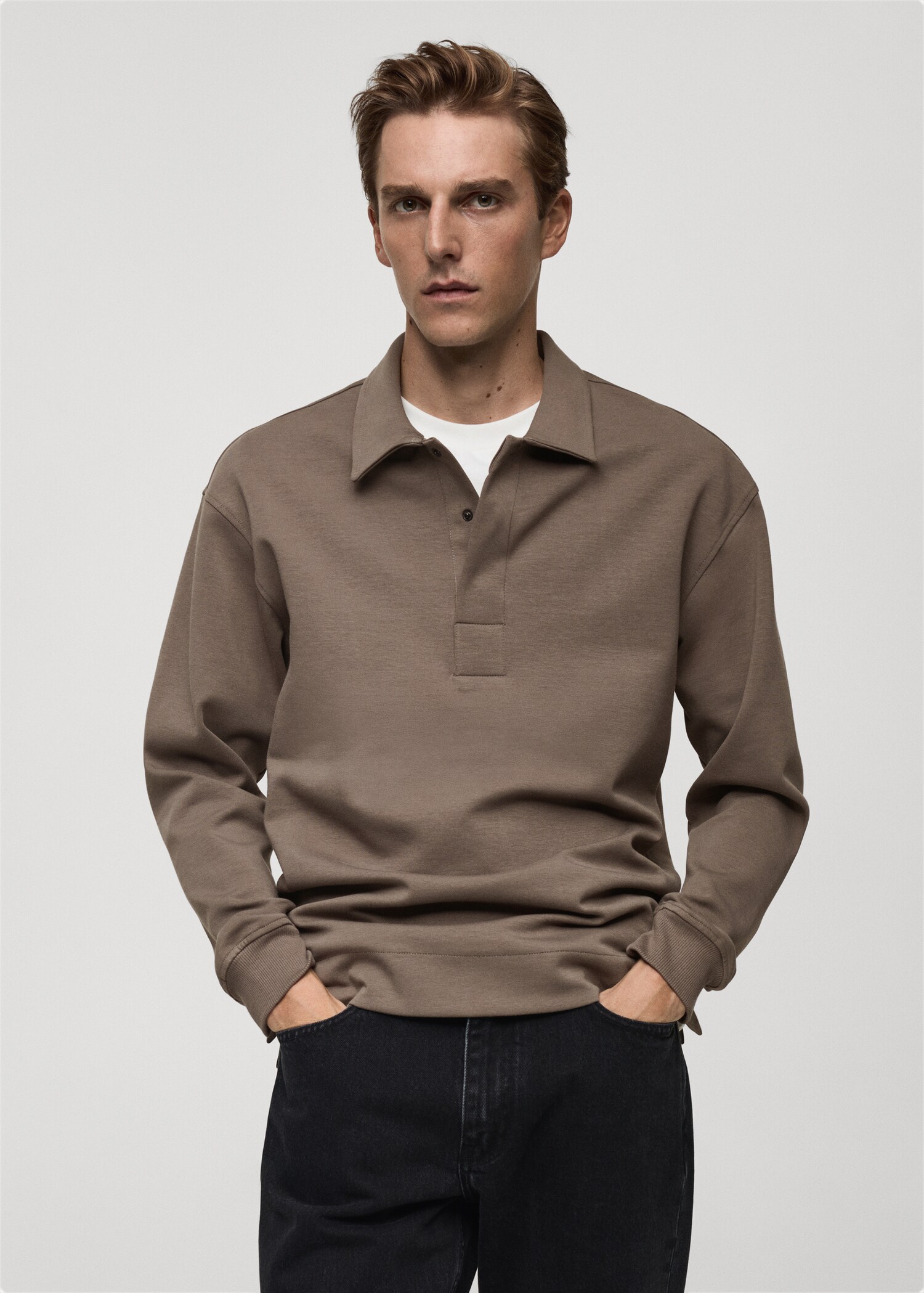 Relaxed-fit cotton polo - Medium plane