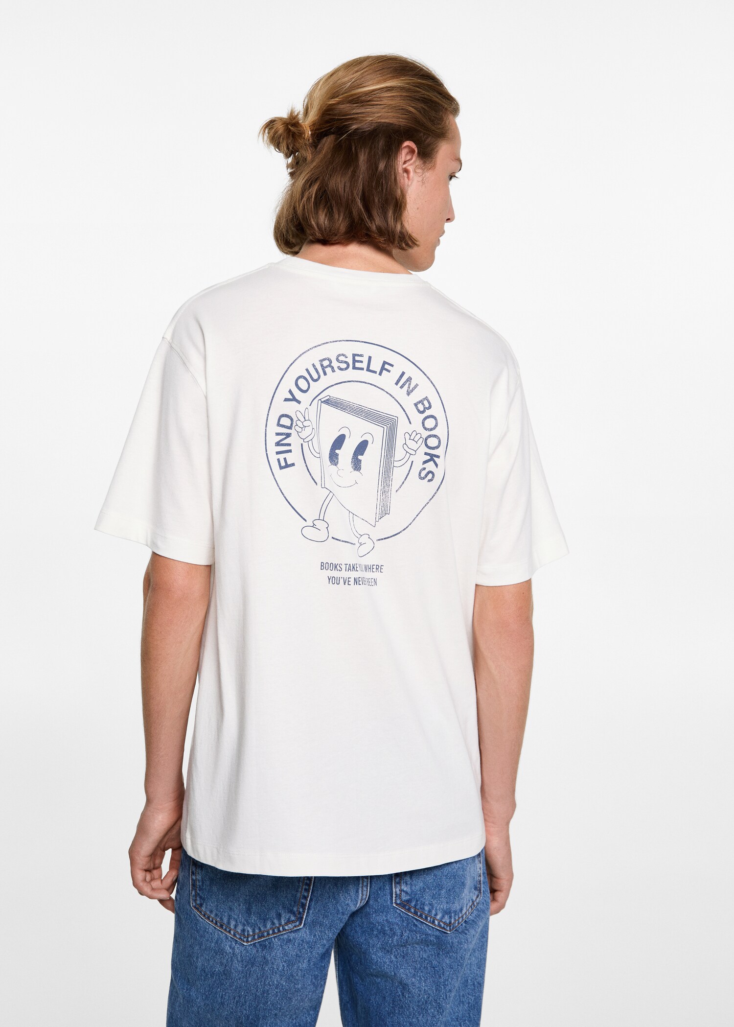 Bedrukt oversized T-shirt - Achterkant van het artikel