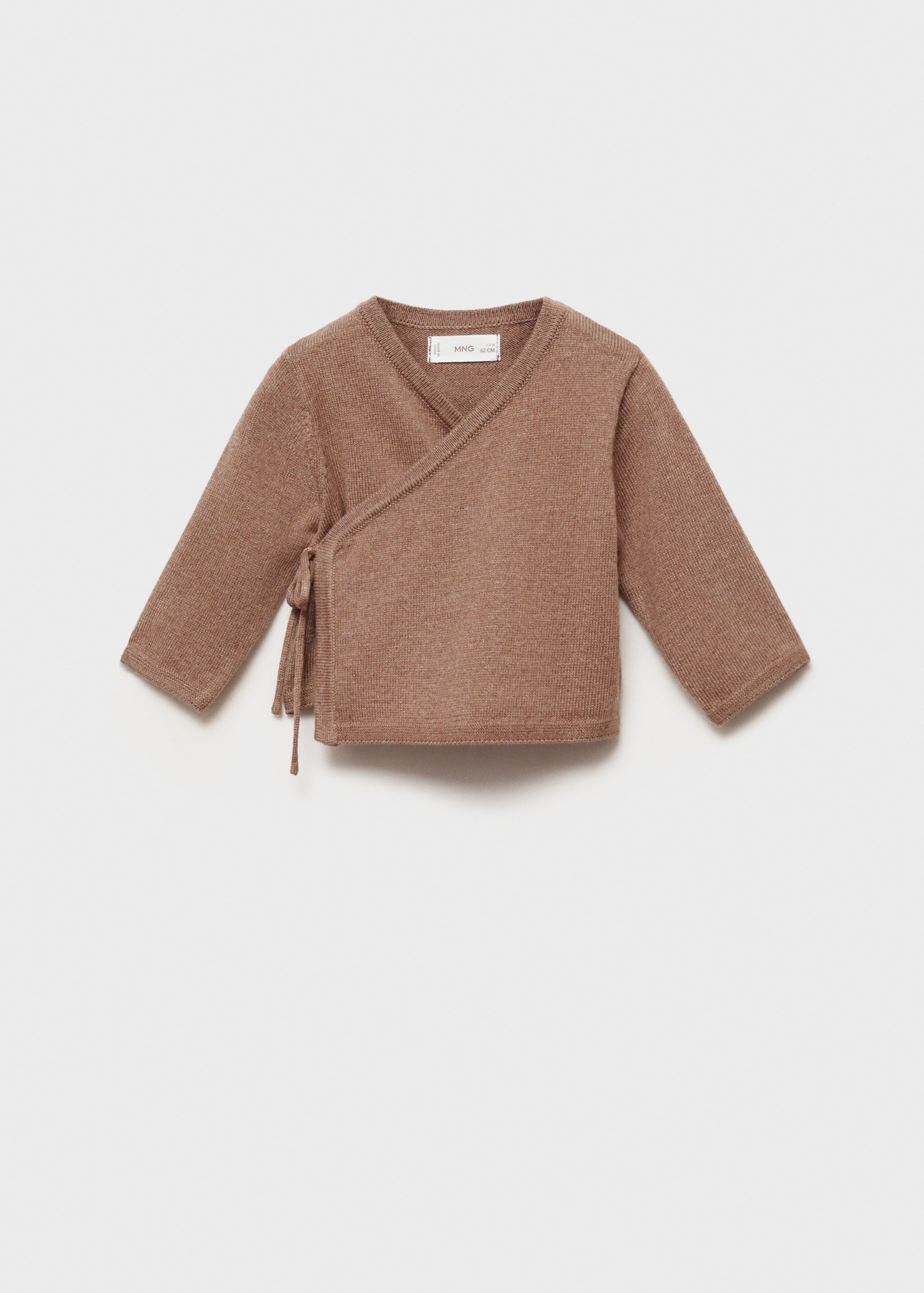 Crossed knit sweater - Article without model, Medium Brown. Ref: 77077127-00.