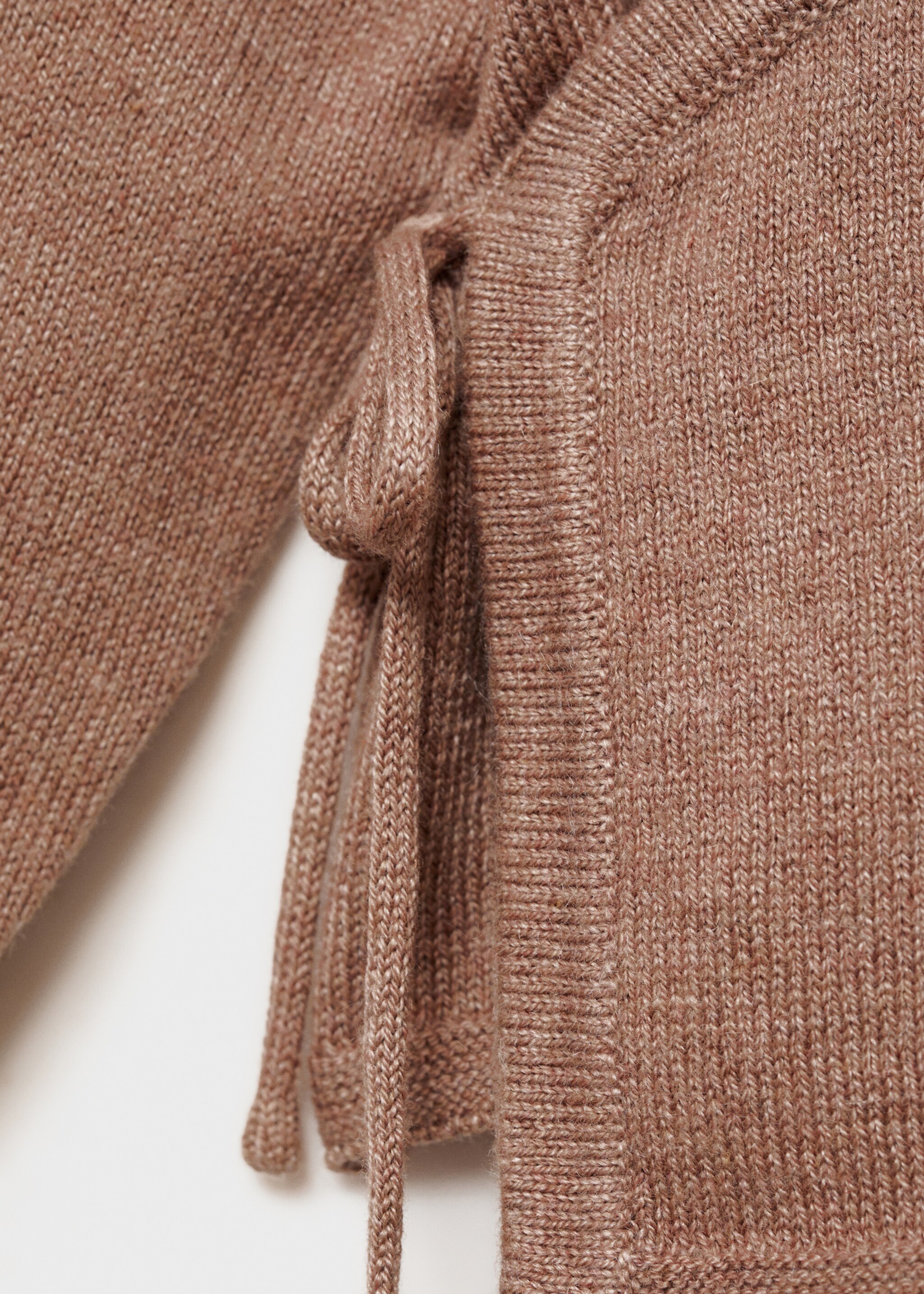 Crossed knit sweater - Details of the article 0, Medium Brown. Ref: 77077127-00.