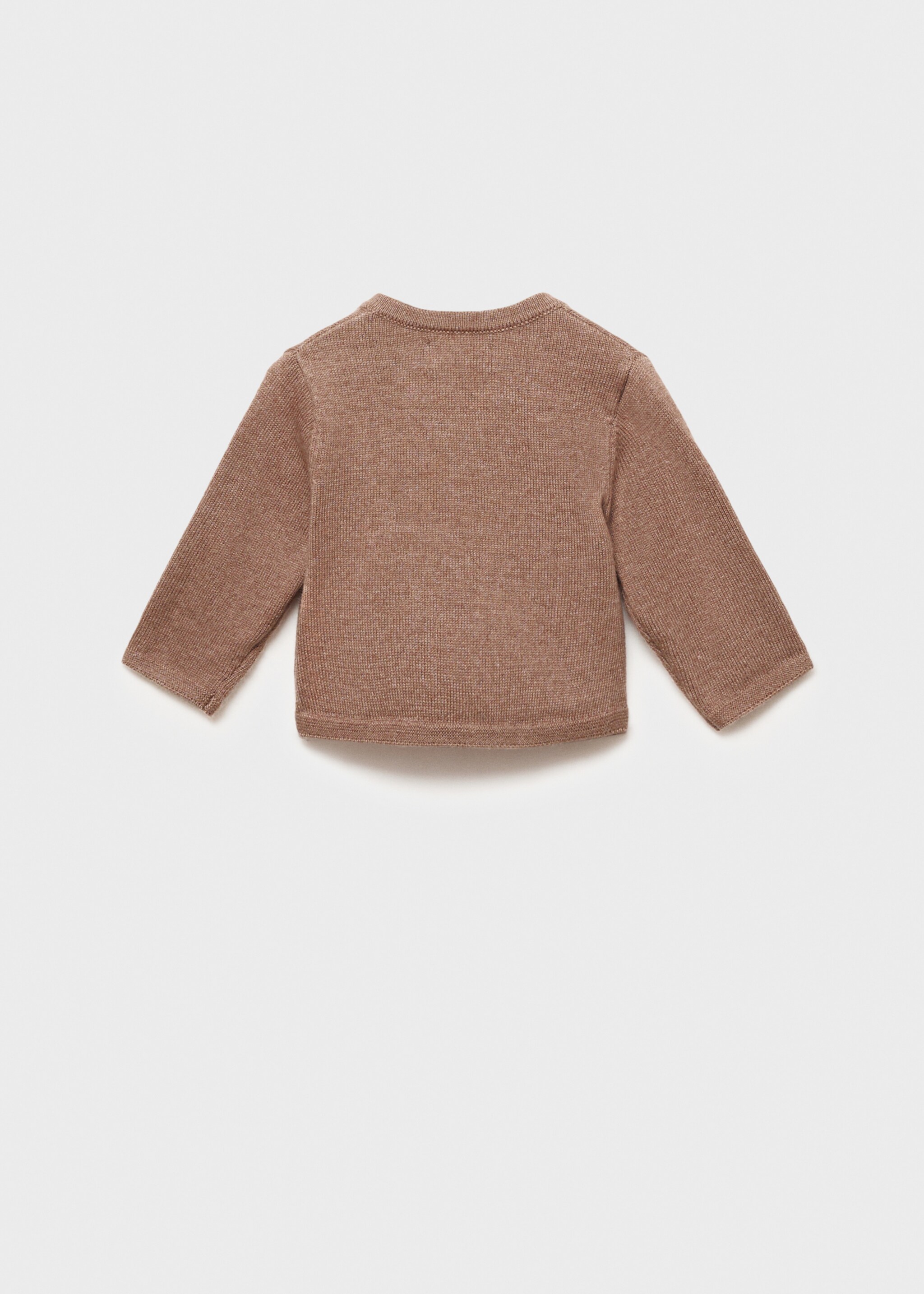 Crossed knit sweater - Reverse of the article, Medium Brown. Ref: 77077127-00.