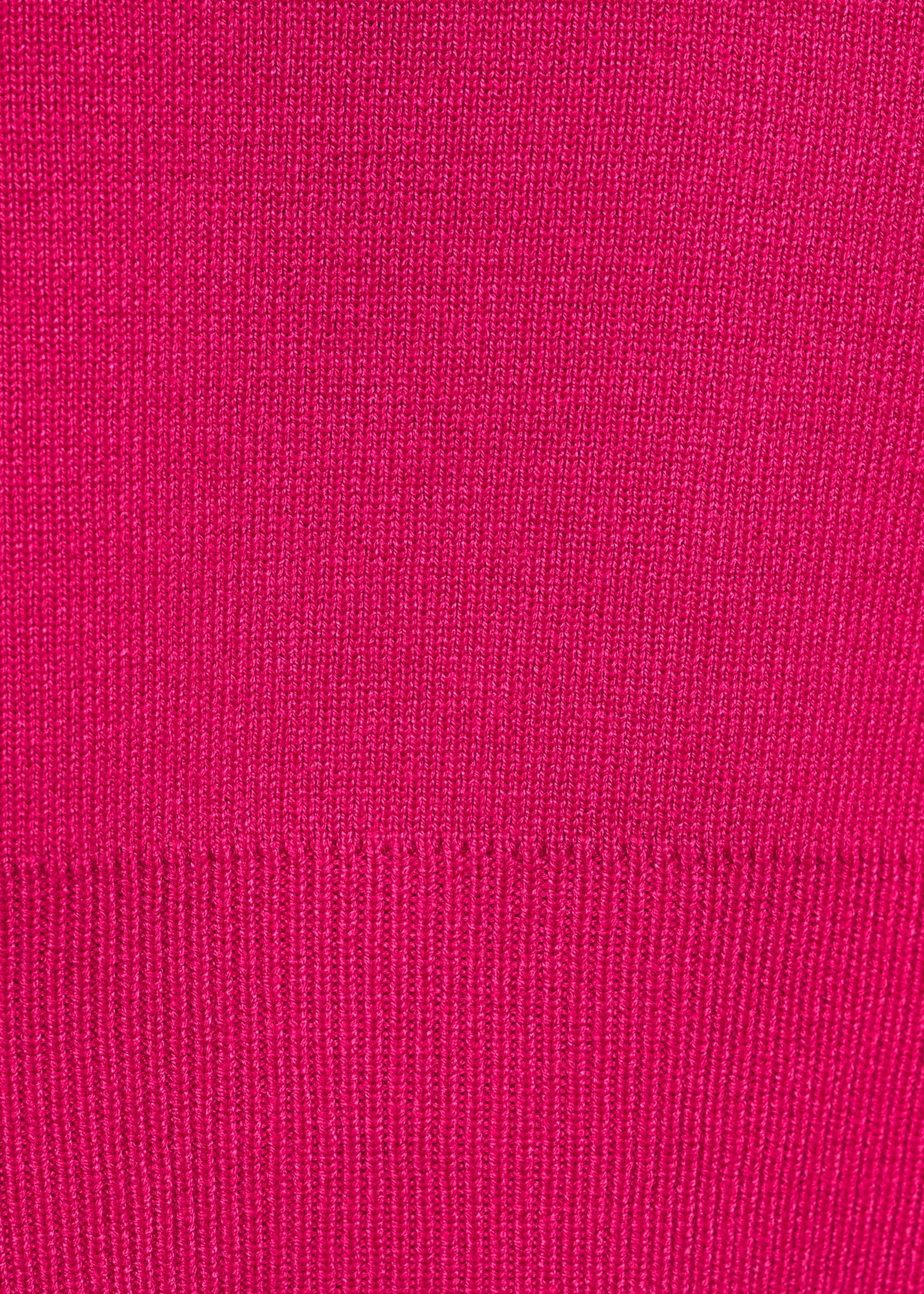 Cropped knitted polo shirt - Details of the article 0, Fuchsia. Ref: 77077644-00.