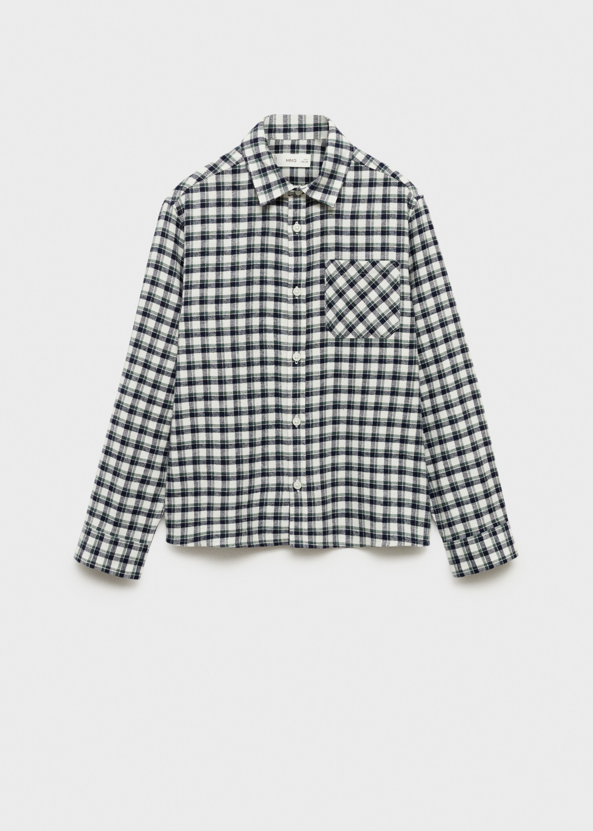 Chemise à carreaux en coton - Article sans modèle, Écru. Ref: 77077651-00.