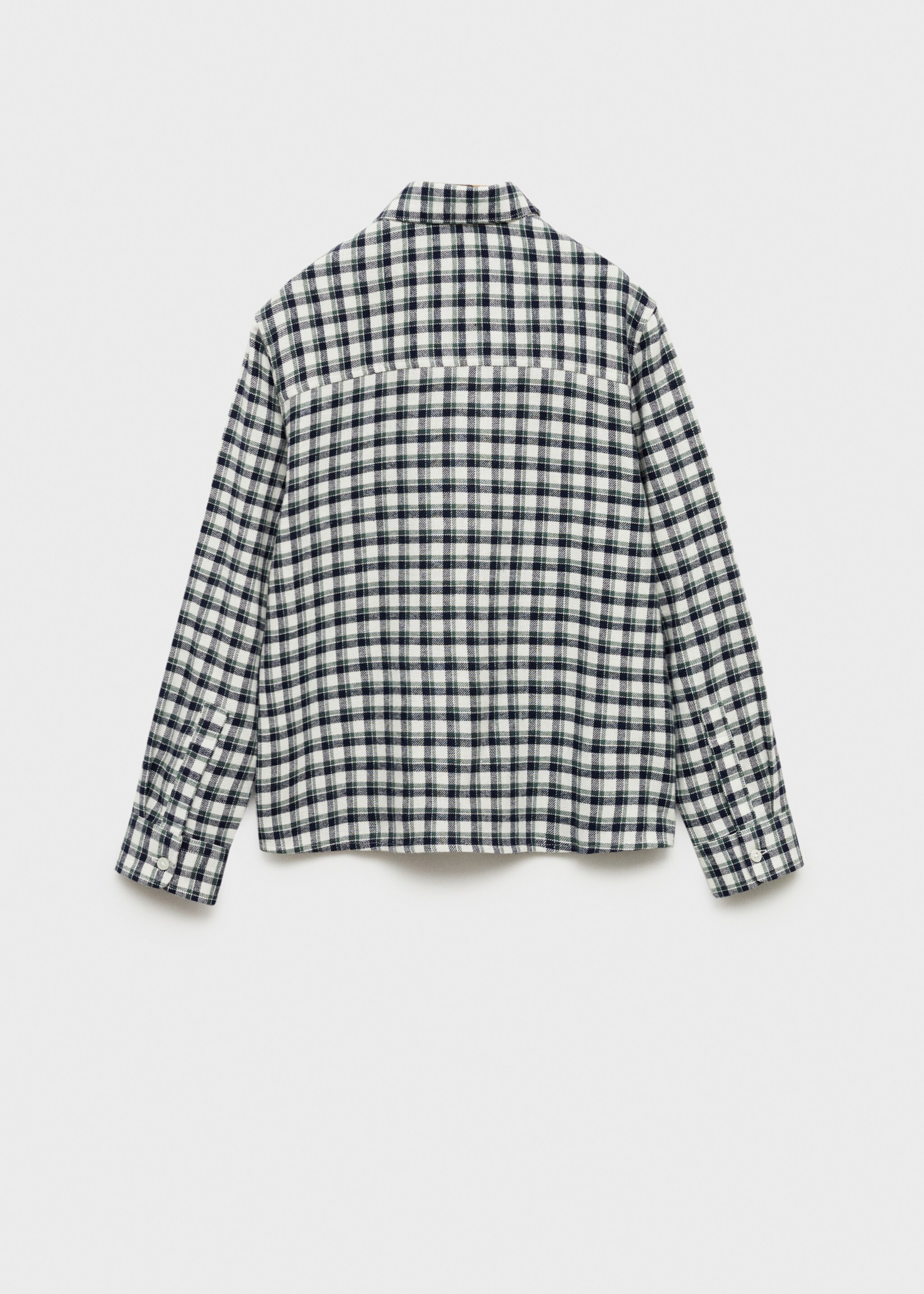 Chemise à carreaux en coton - Verso de l’article, Écru. Ref: 77077651-00.