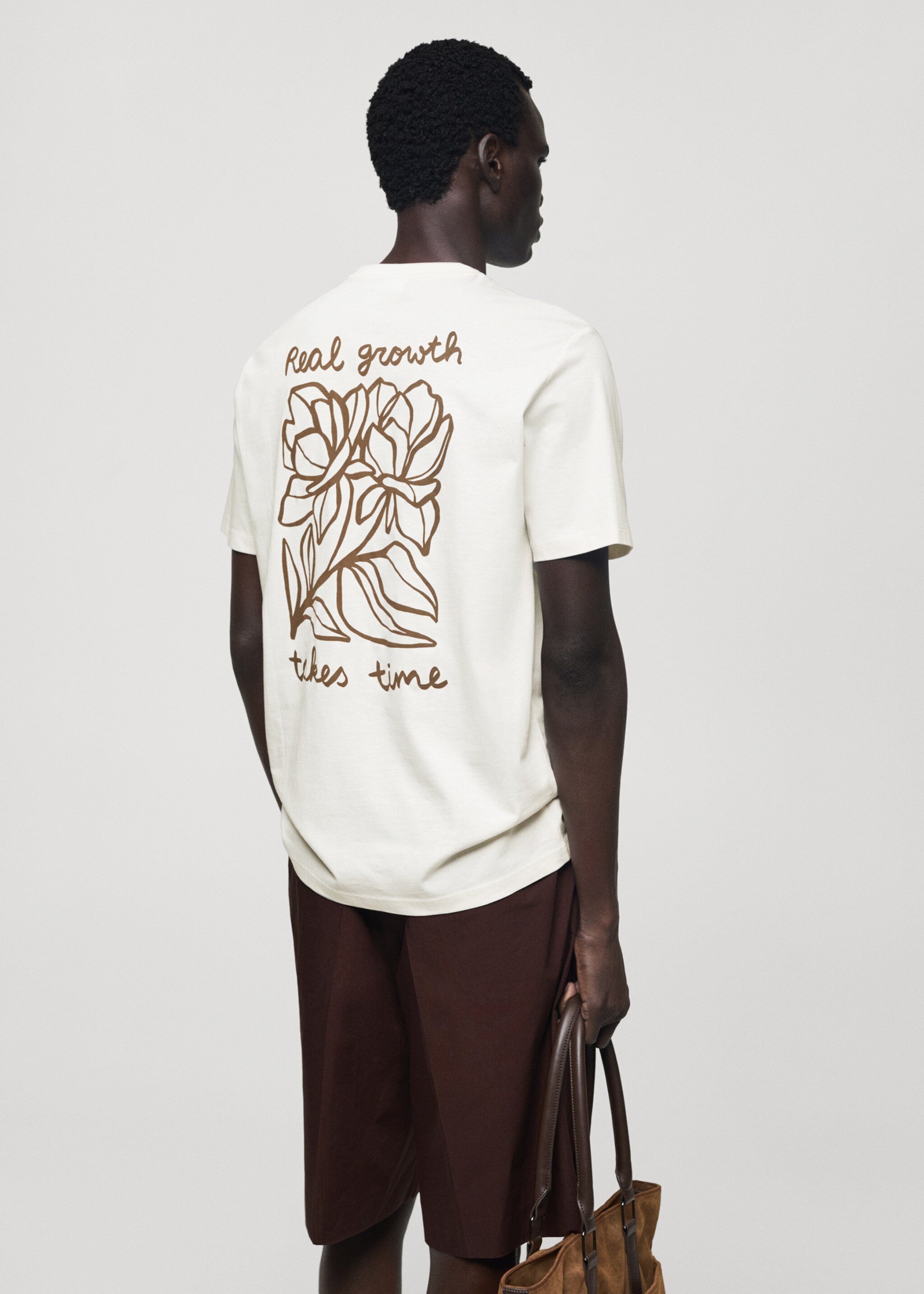 Slim-fit 100% printed cotton t-shirt - Reverse of the article