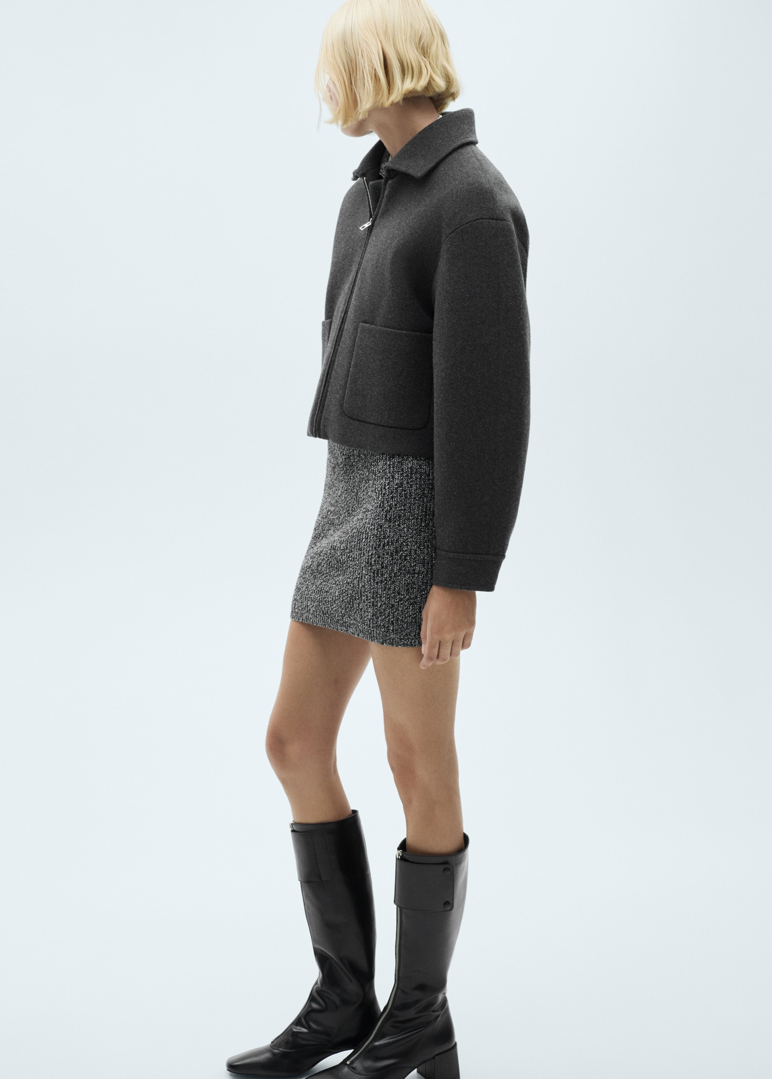 Melierter Strick-Minirock - Detail des Artikels 2