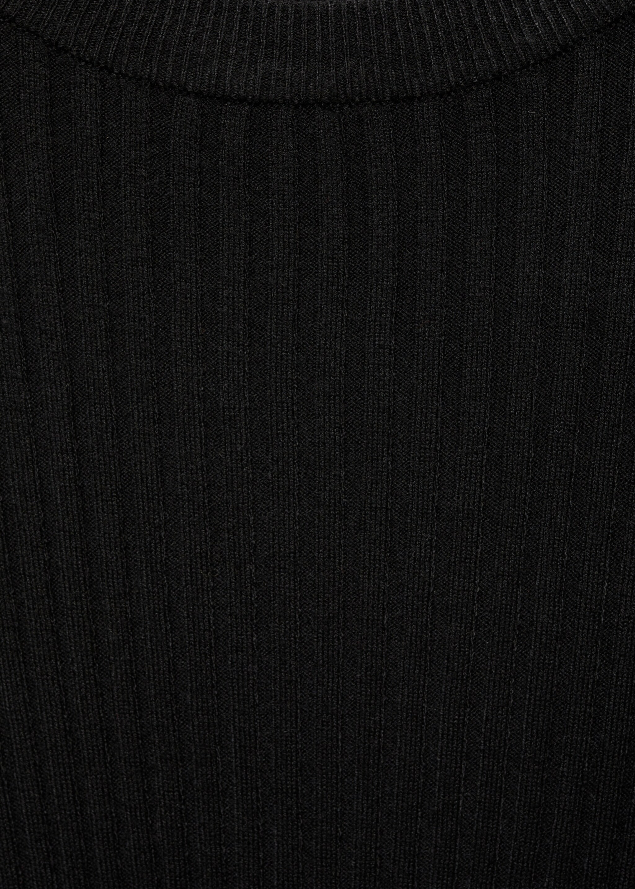 Robe courte maille côtelée - Détail de l'article 8, Noir. Ref: 77077664-00.