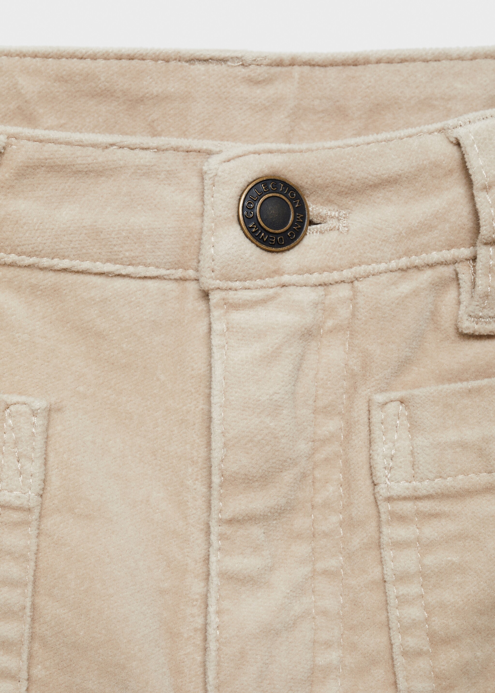 Pantalons velvet flare - Detall de l'article 8, Beige. Ref: 77077665-00.