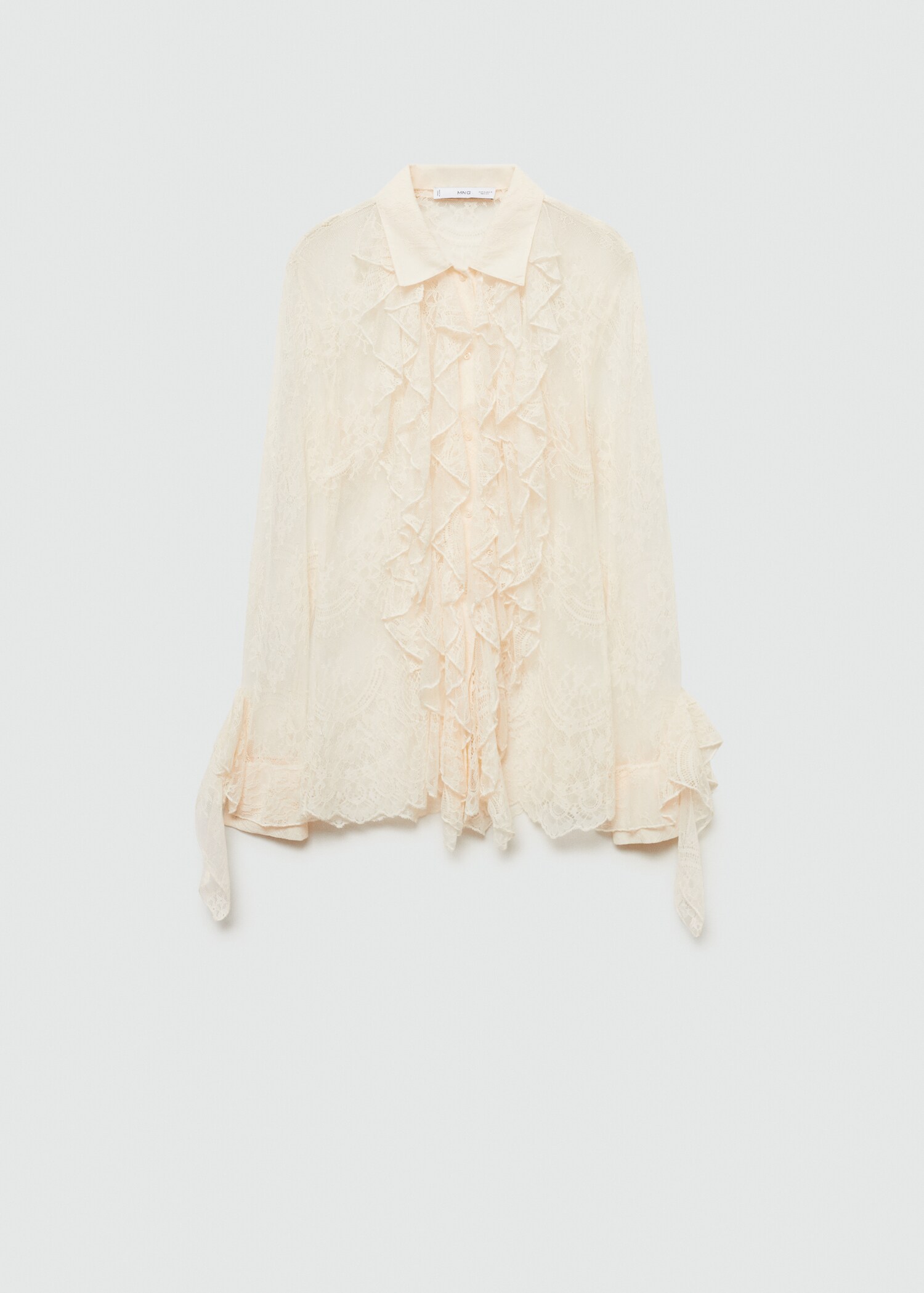 Ruffled guipure shirt - Article without model