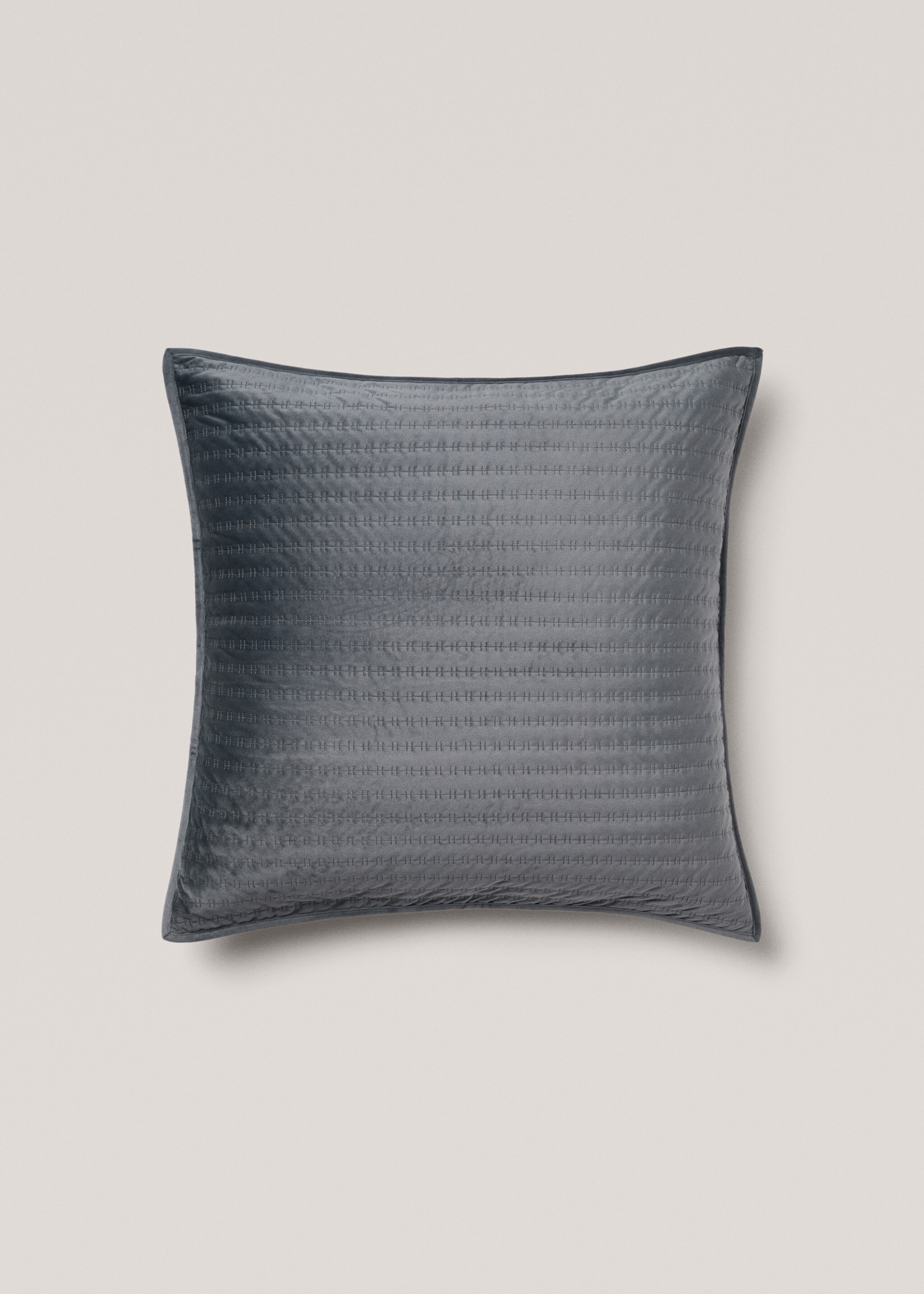 Velvet cushion cover - Article without model, Blue. Ref: 77077668-00.