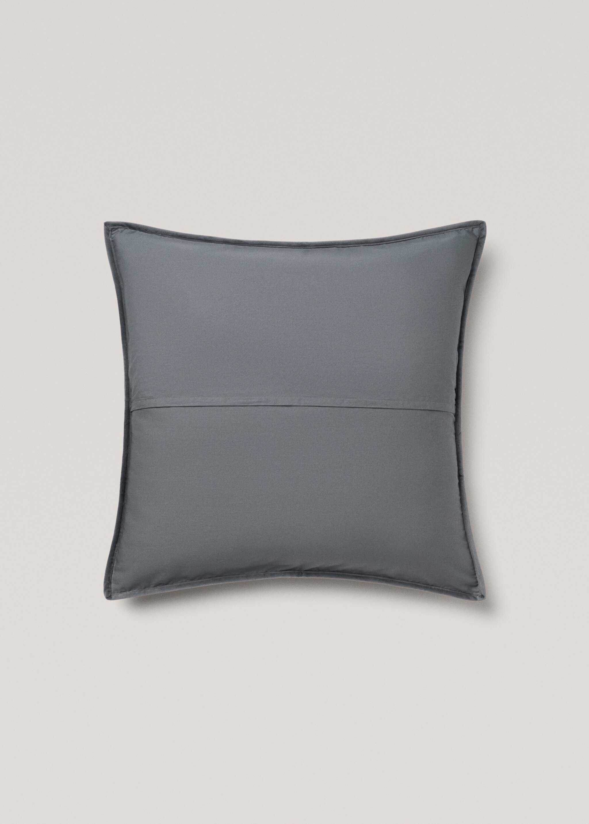 Velvet cushion cover - Details of the article 1, Blue. Ref: 77077668-00.