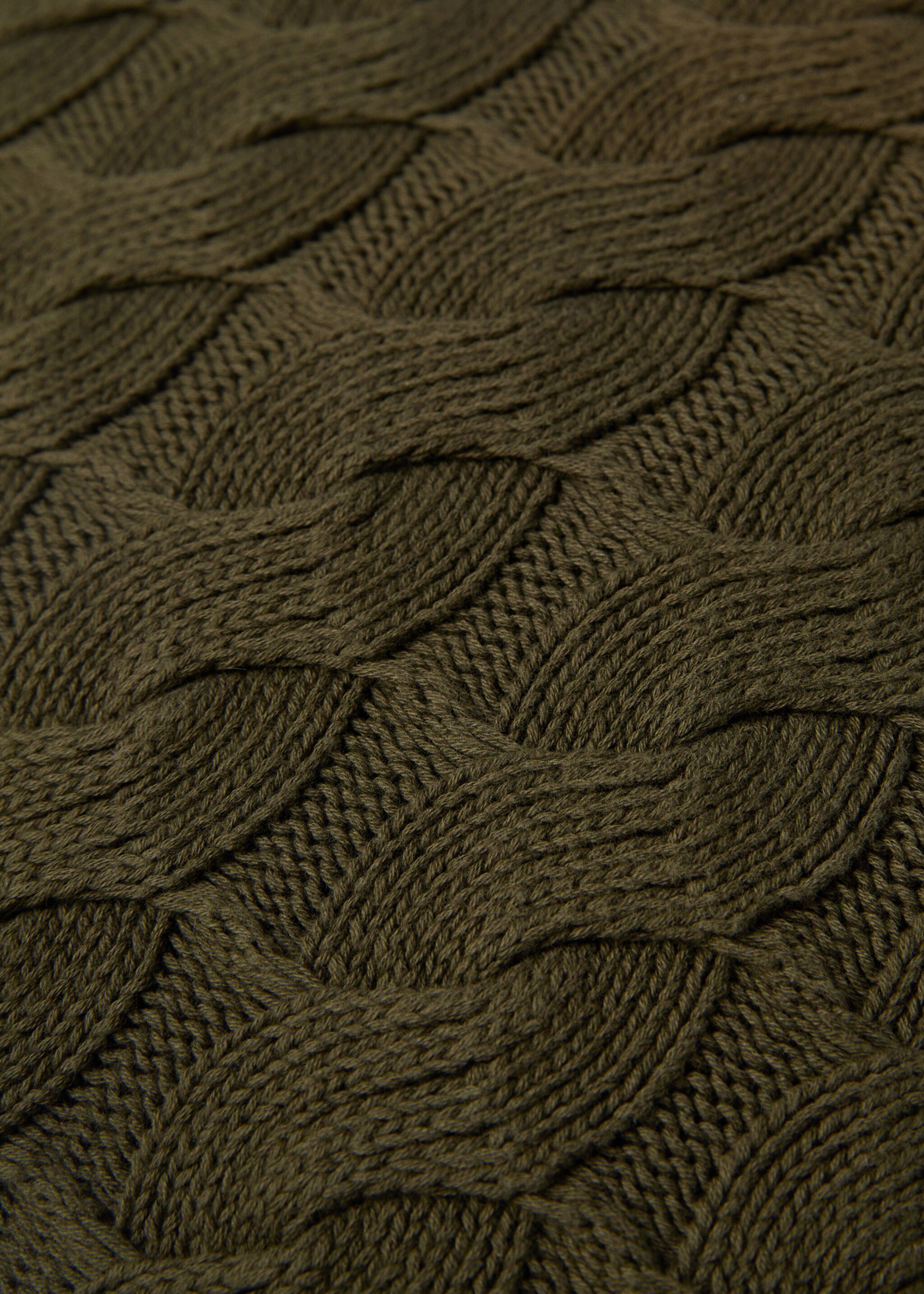 100% cotton braided knit cushion cover 17.7x17.7in - Details of the article 3, Green. Ref: 77077670-00.