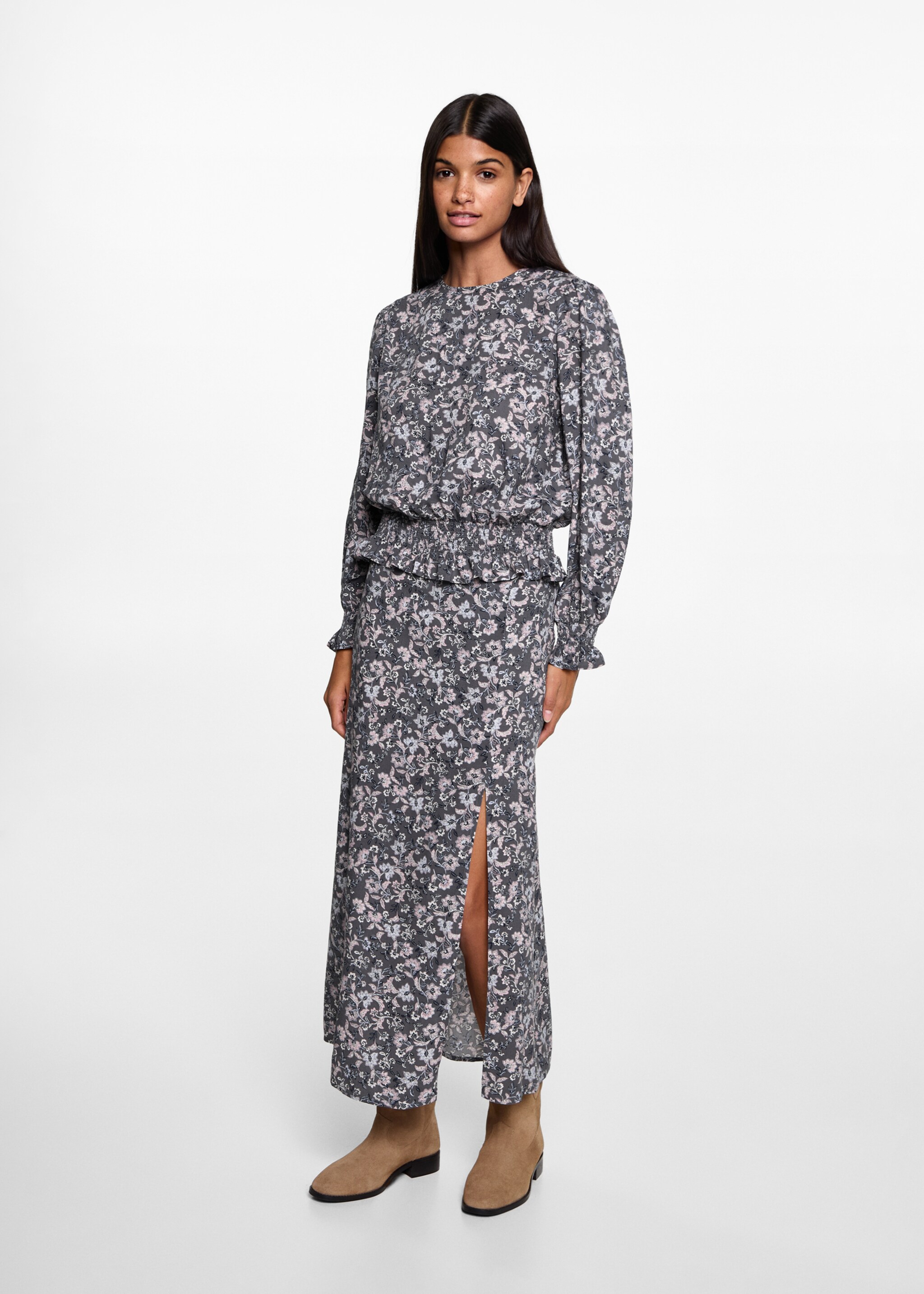 Floral print blouse - Details of the article 2, Pink. Ref: 77077671-00.