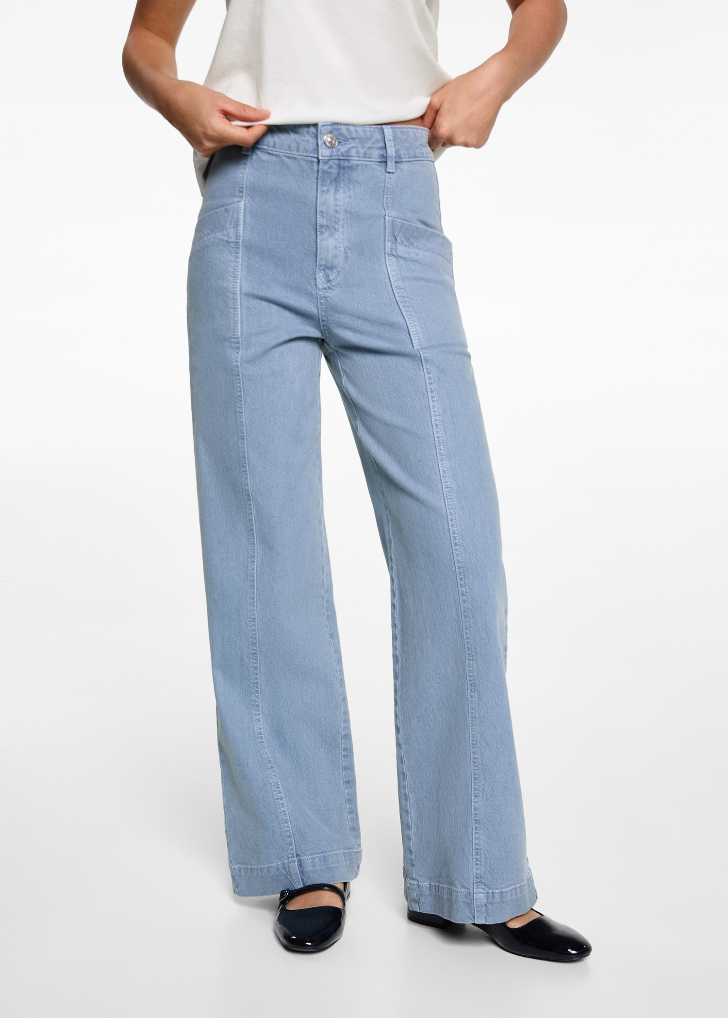Culotte jeans with pockets - Medium plane