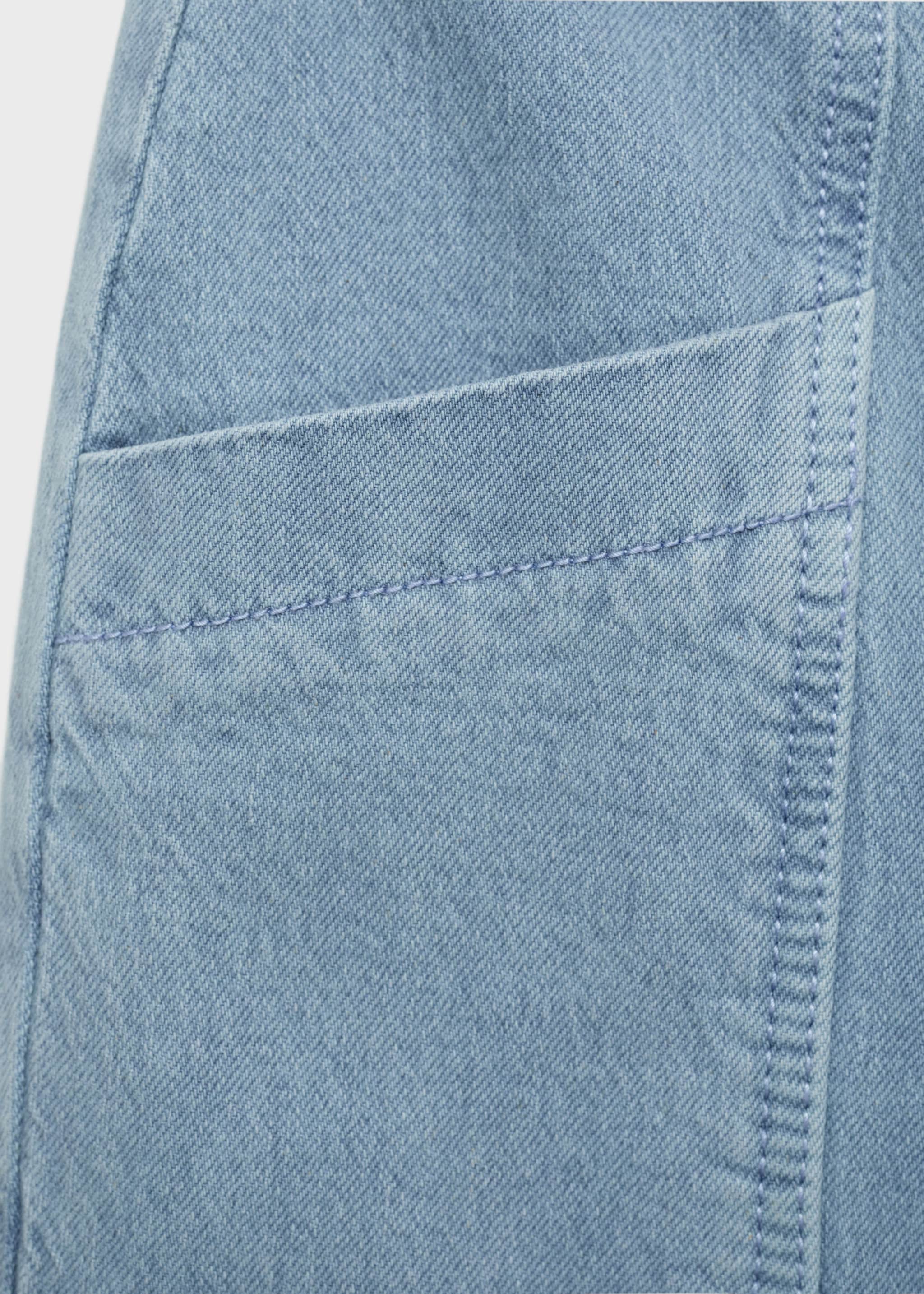 Culotte jeans with pockets - Details of the article 0, Blue. Ref: 77077672-00.