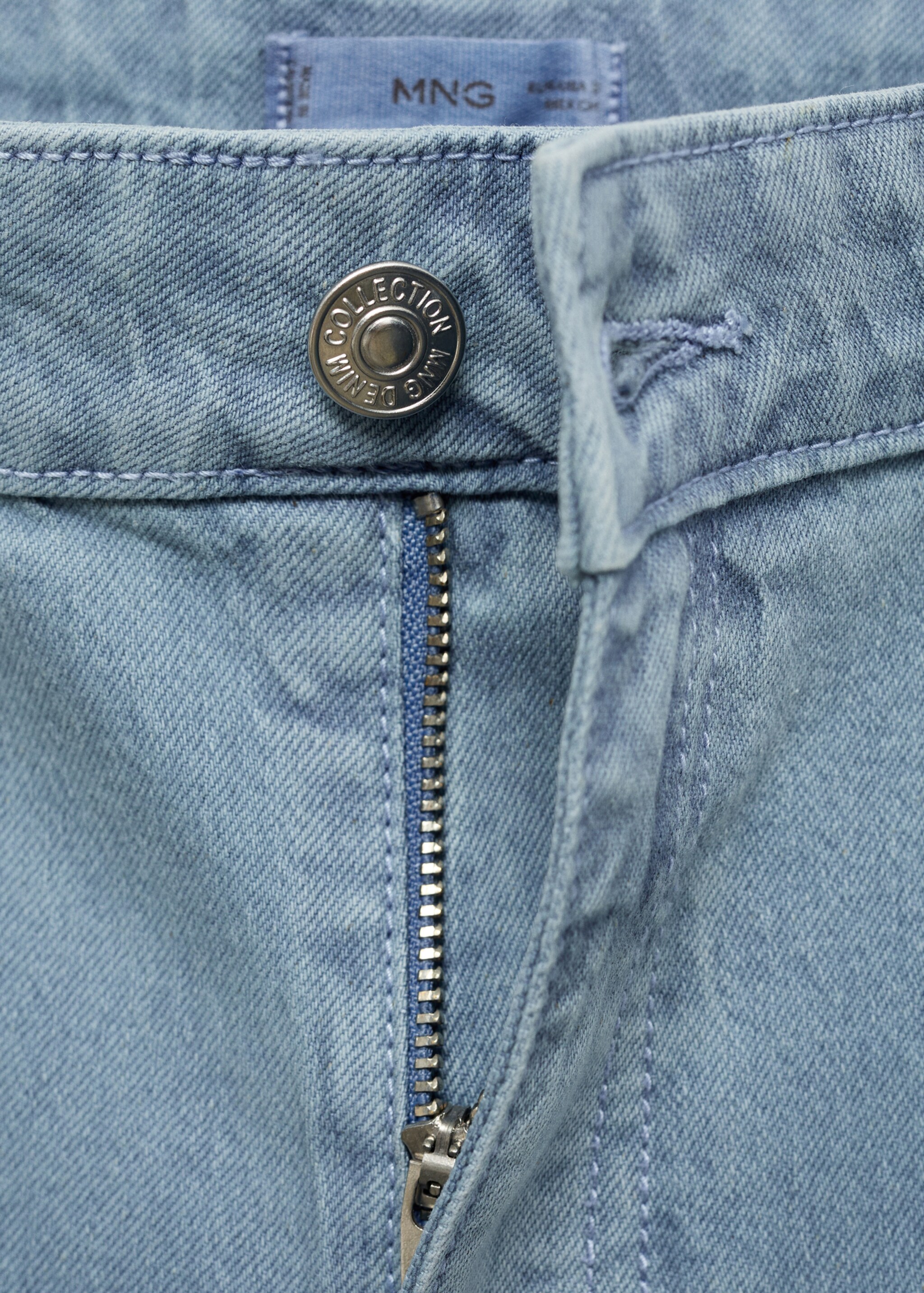 Culotte jeans with pockets - Details of the article 8, Blue. Ref: 77077672-00.